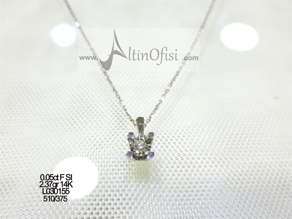 Pırlanta Taşlı Kolye 0,05ct F SI 2,37gr 14K Altın