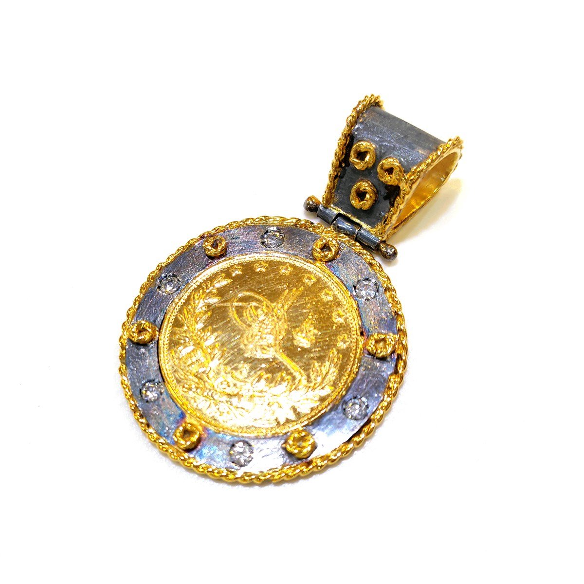 Reşat Tam Altın Özel El İşi Çerçeveli Kolye