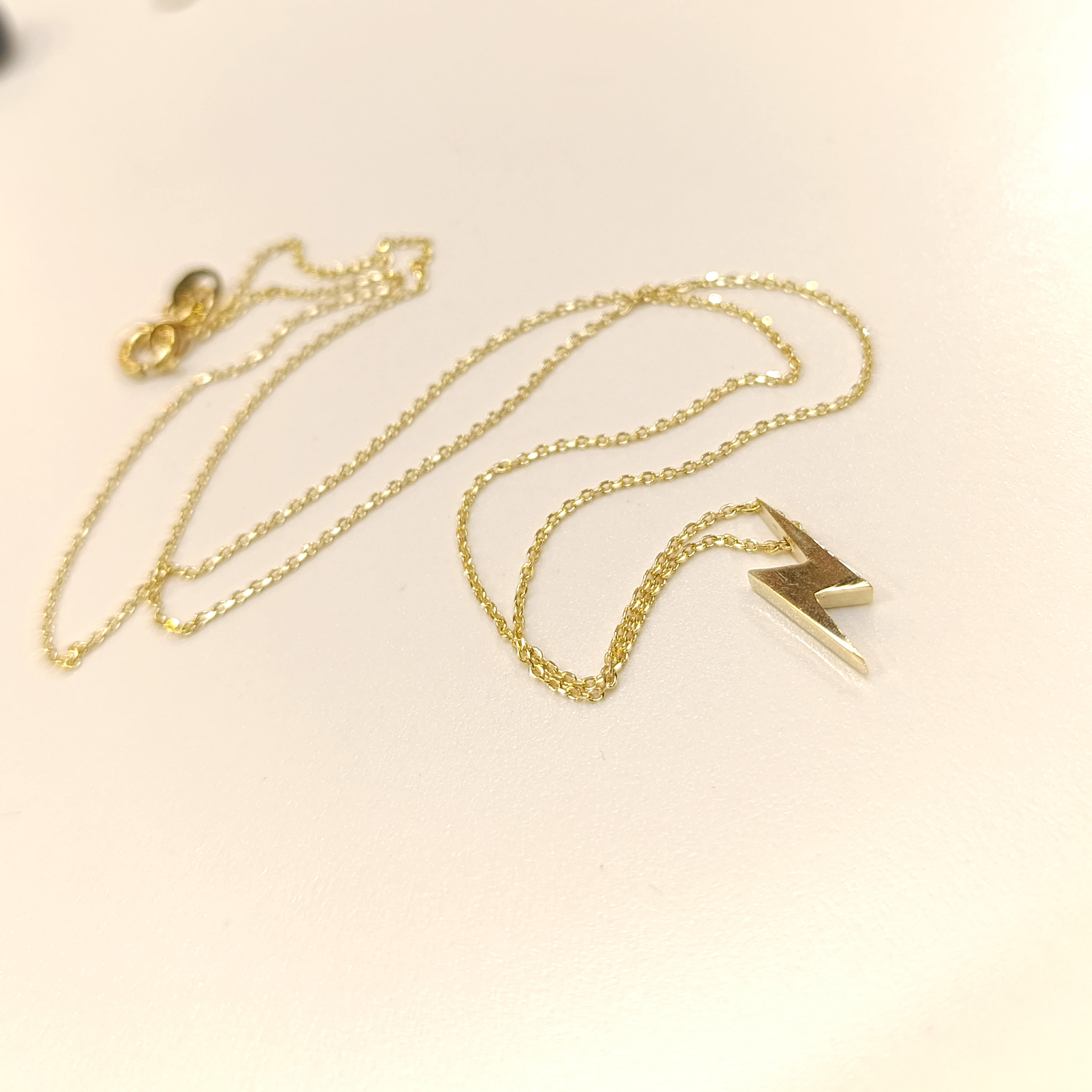 Şimşek Kolye 14 Ayar Altın HD VİDEOLU