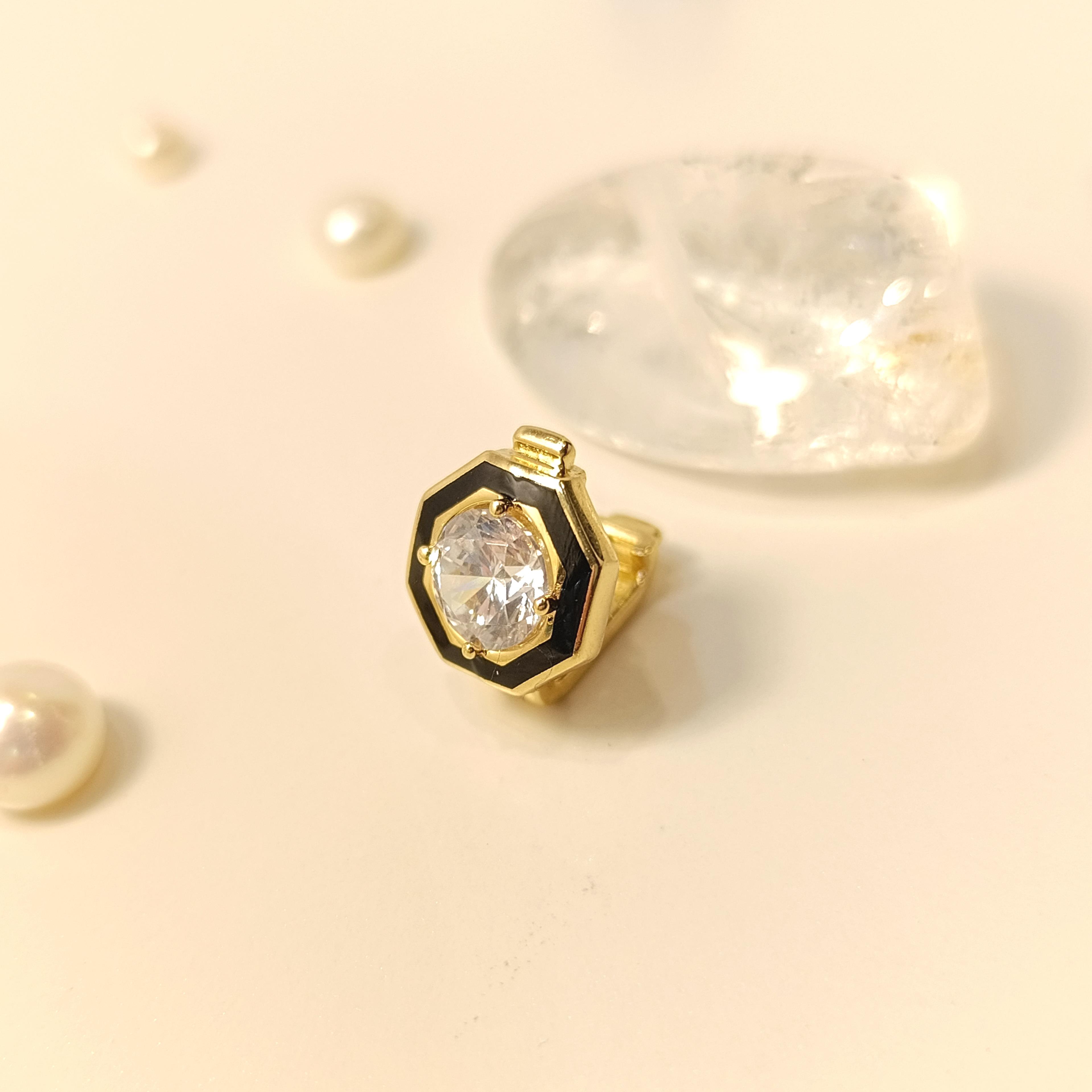 Siyah Mineli Tek Taş Anahtar Çapa Kalp Kolye 14 Ayar  Altın HD VİDEOLU