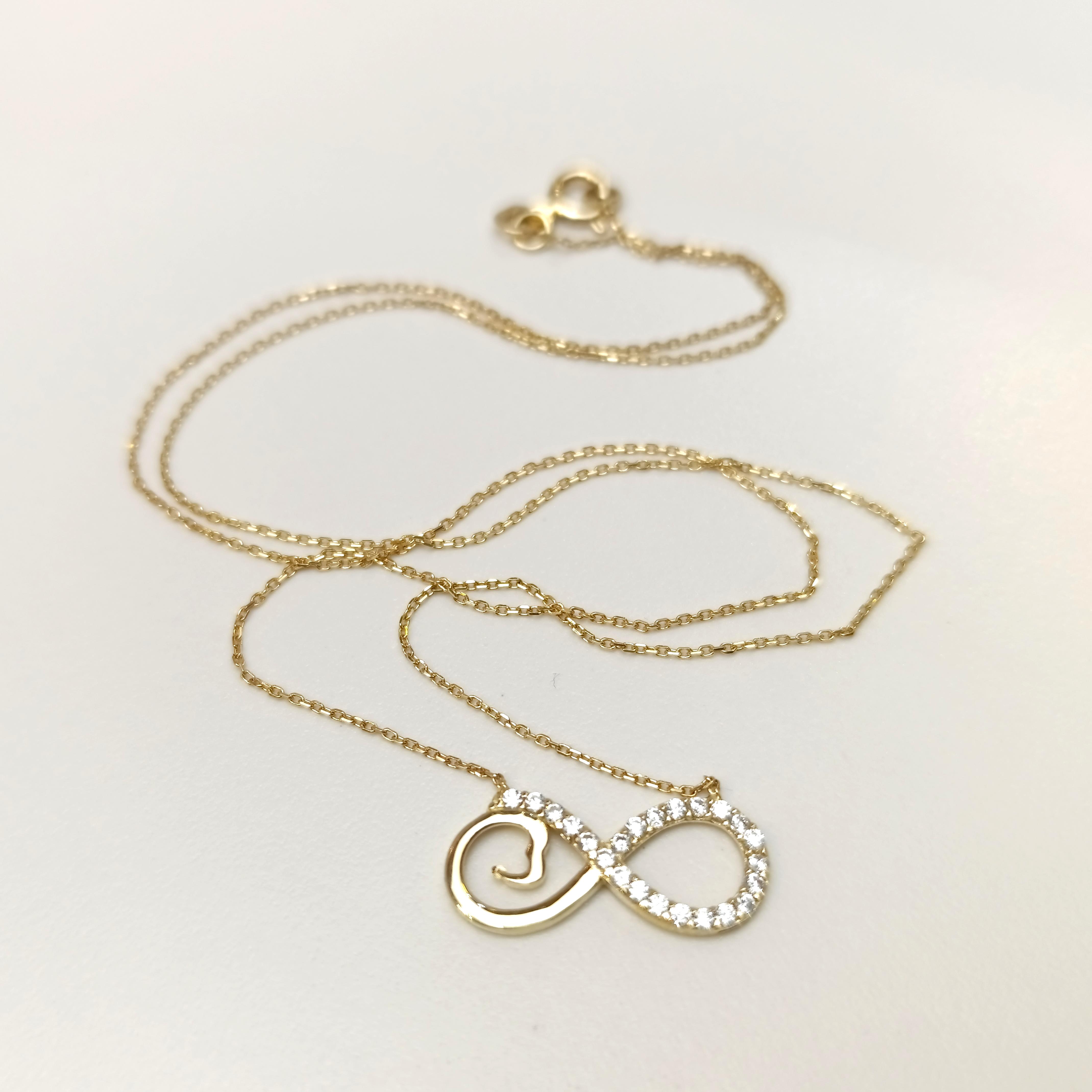 Sonsuzluk Kolye 14 Ayar Altın HD VİDEOLU