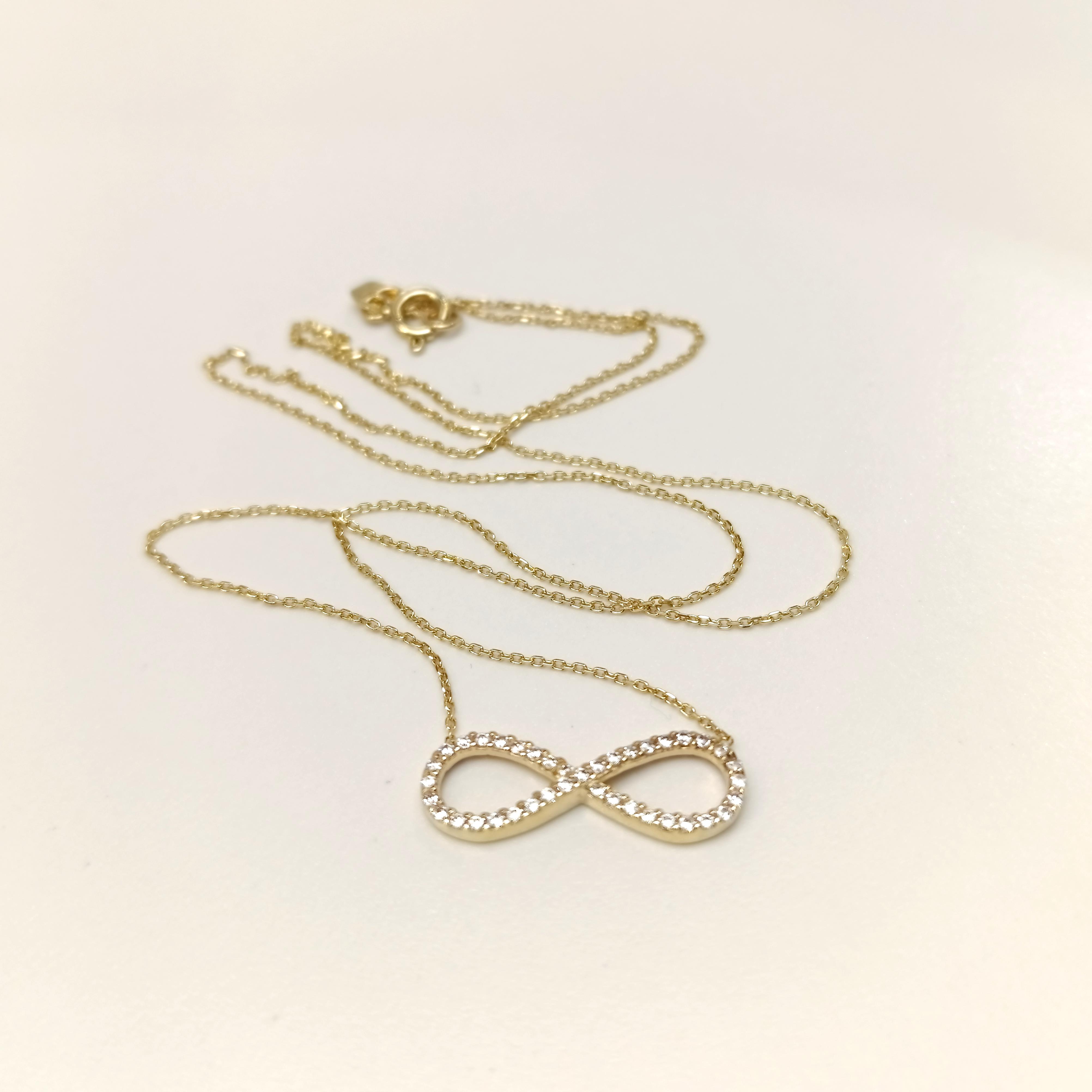 Sonsuzluk Kolye 14 Ayar Altın HD VİDEOLU