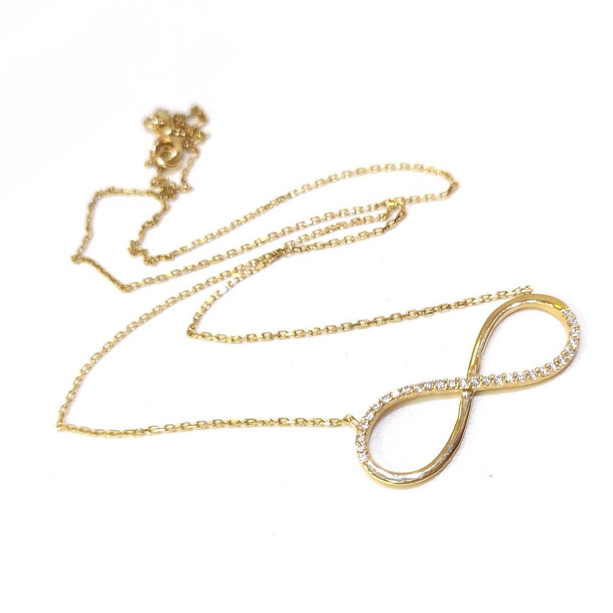 Sonsuzluk Kolye 14 Ayar Altın HD VİDEOLU