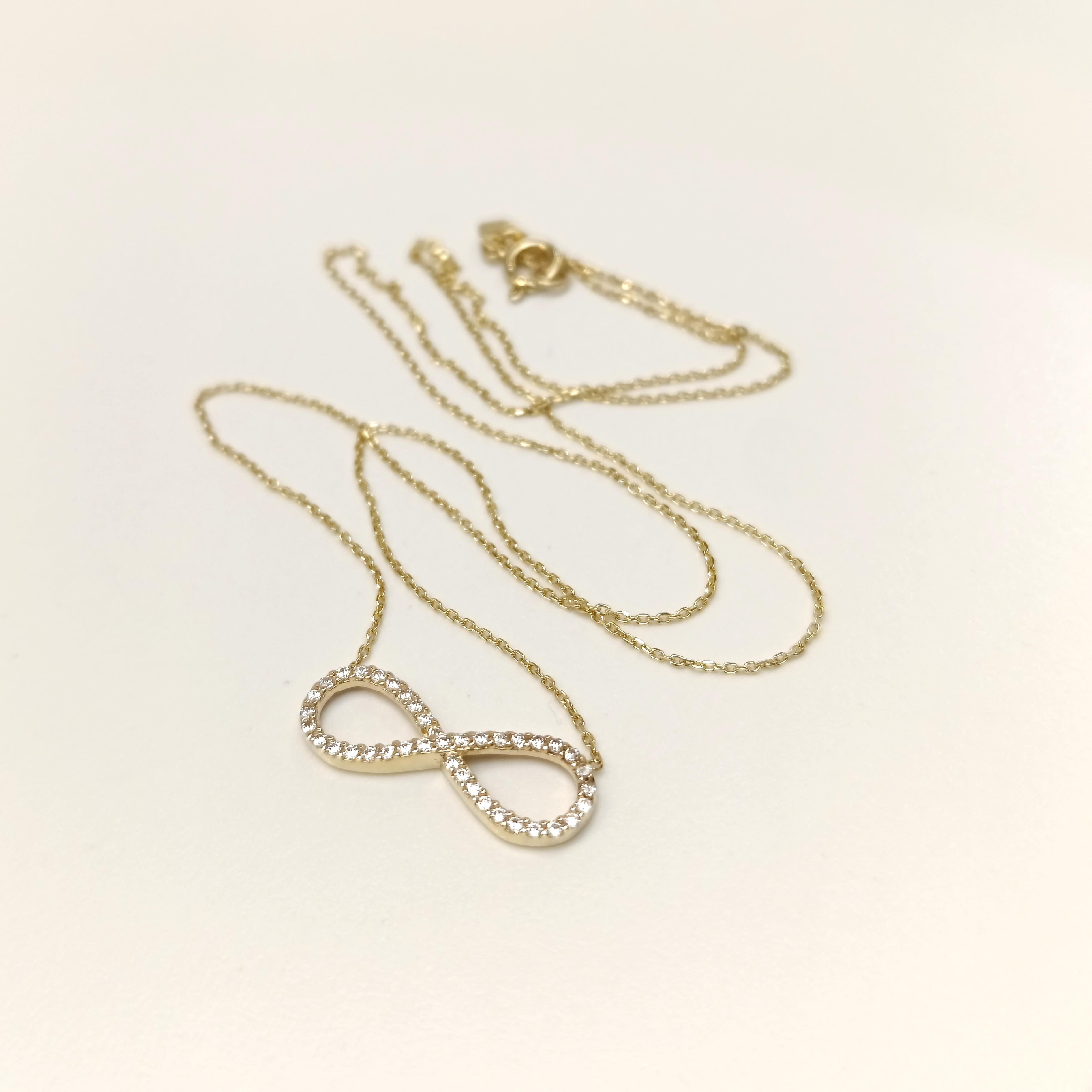 Sonsuzluk Kolye 14 Ayar Altın HD VİDEOLU