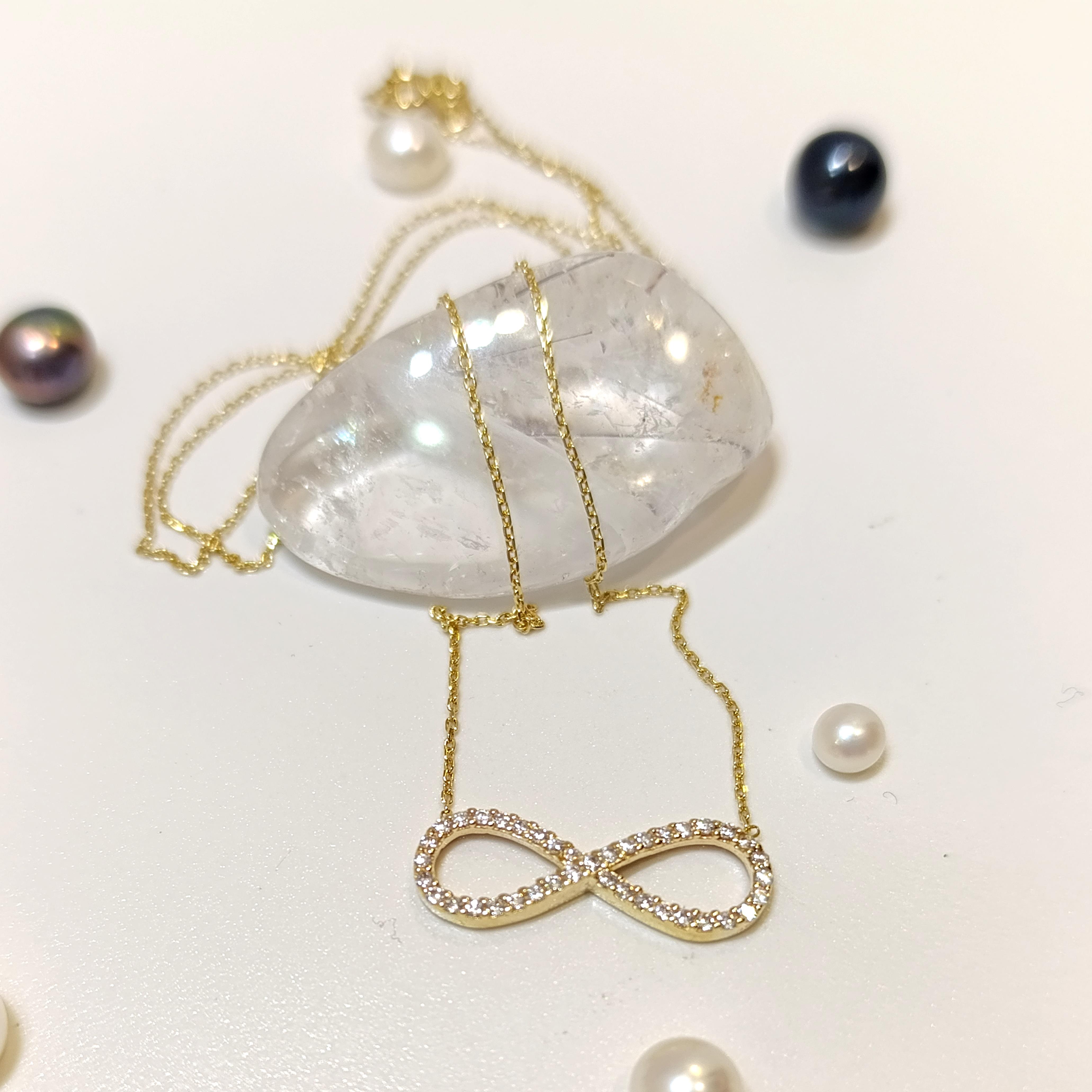 Sonsuzluk Kolye 14 Ayar Altın HD VİDEOLU