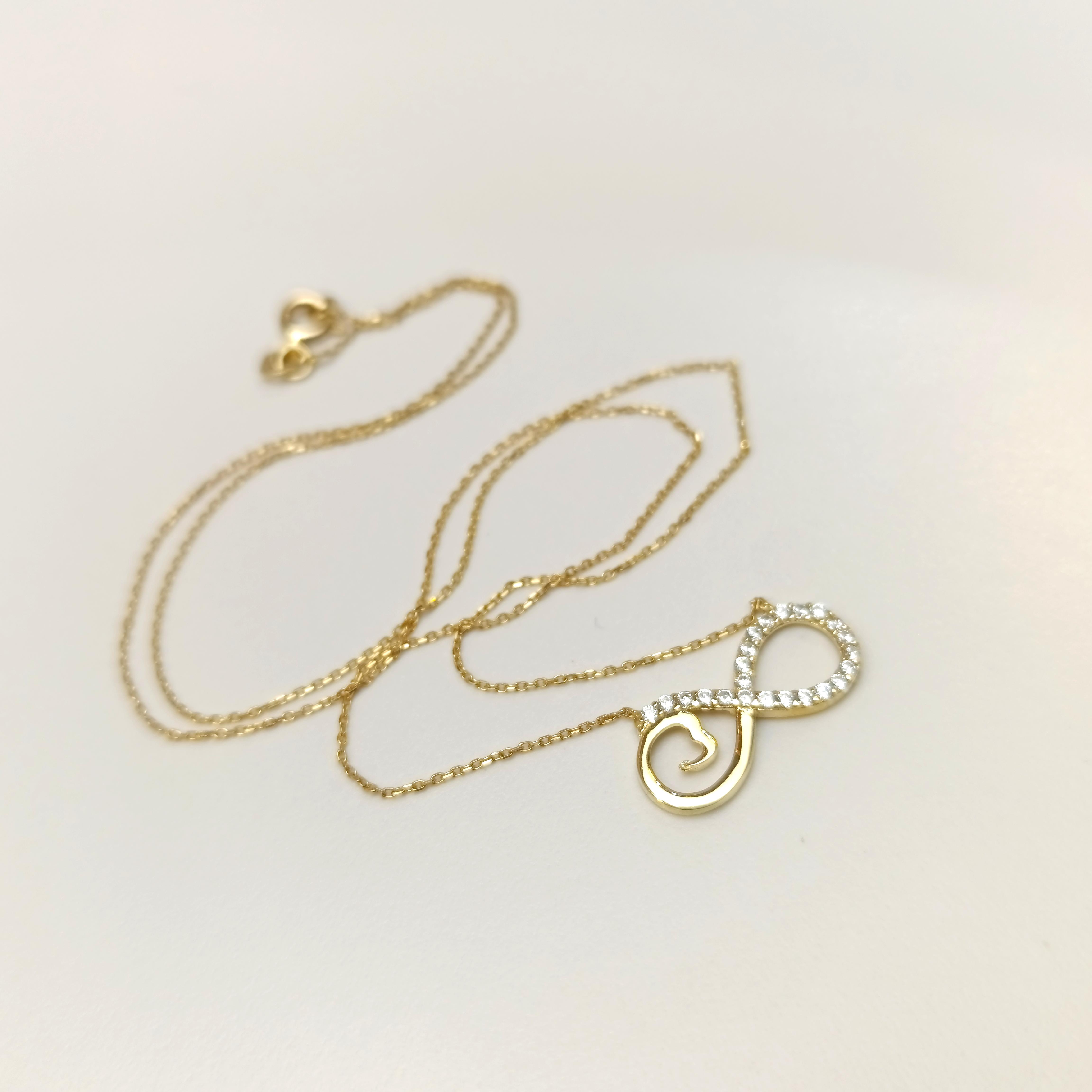 Sonsuzluk Kolye 14 Ayar Altın HD VİDEOLU