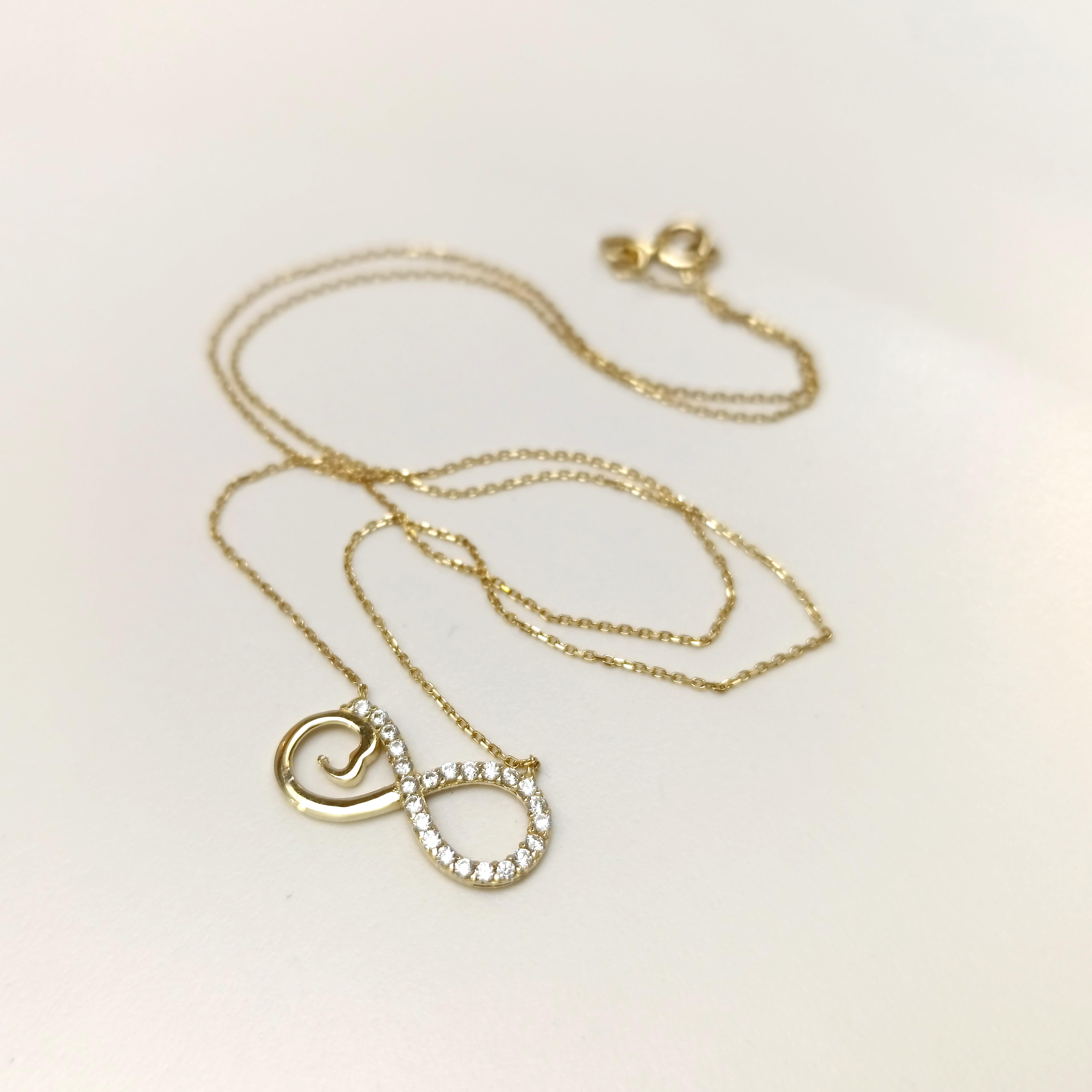 Sonsuzluk Kolye 14 Ayar Altın HD VİDEOLU