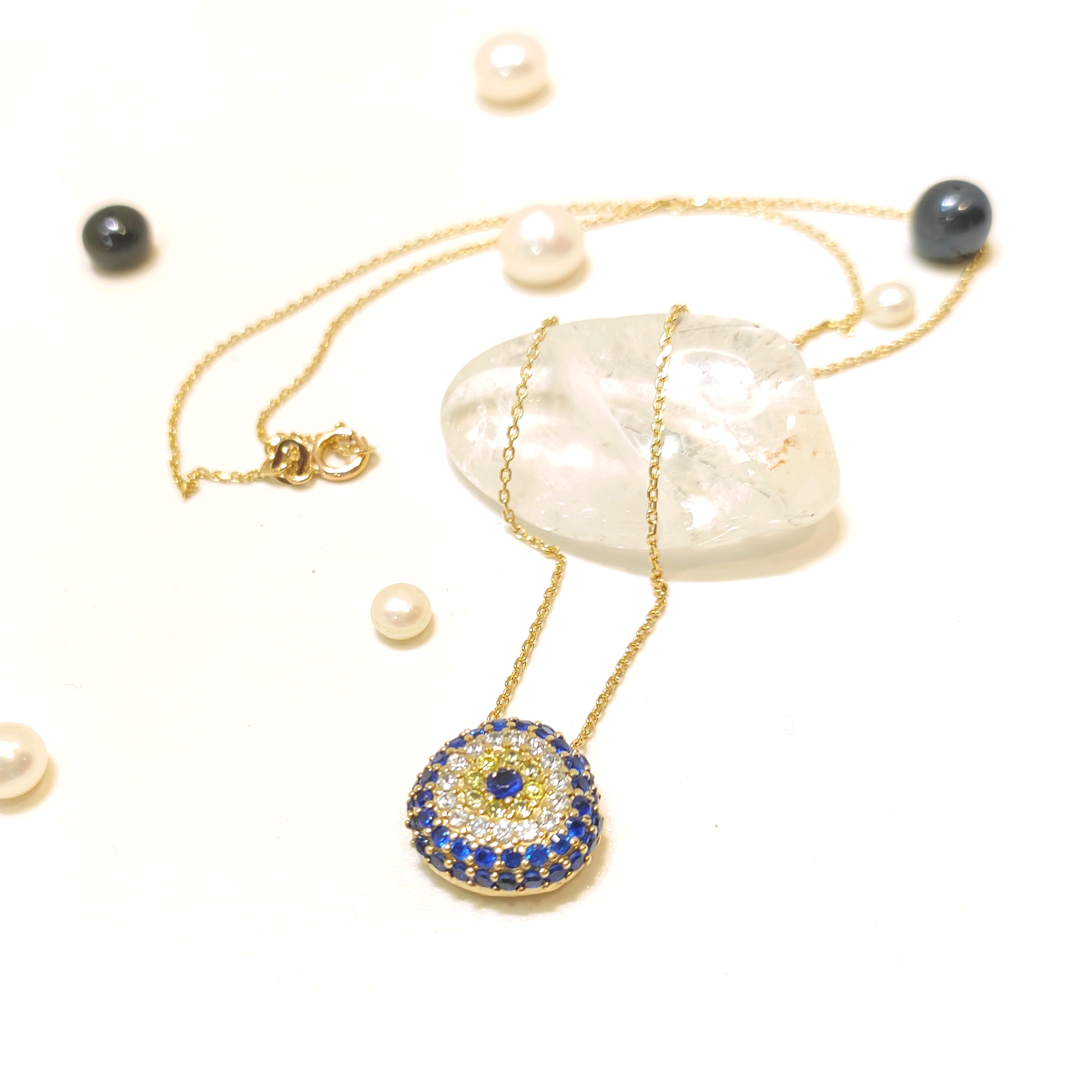 Sosyete Göz Kolye 14 Ayar Altın  HD VİDEOLU