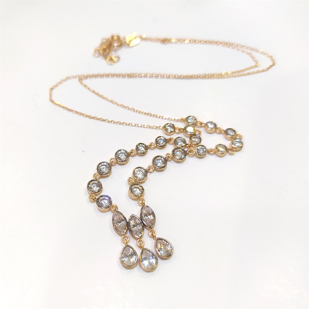 Su Yolu Kolye 14 Ayar Altın