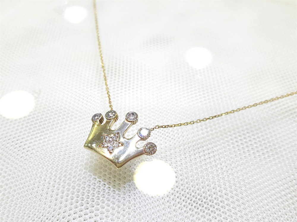 Taç Kolye 14 Ayar Altın