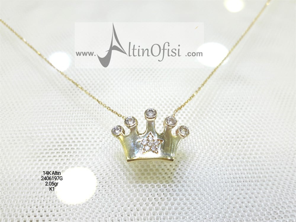 Taç Kolye 14 Ayar Altın