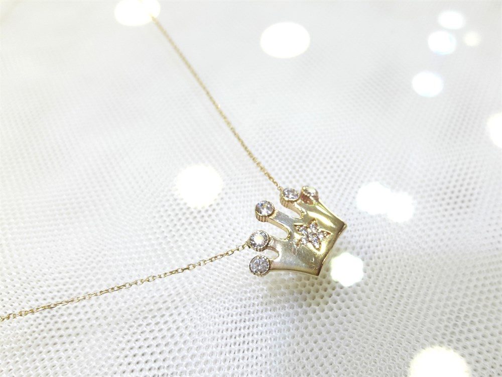 Taç Kolye 14 Ayar Altın