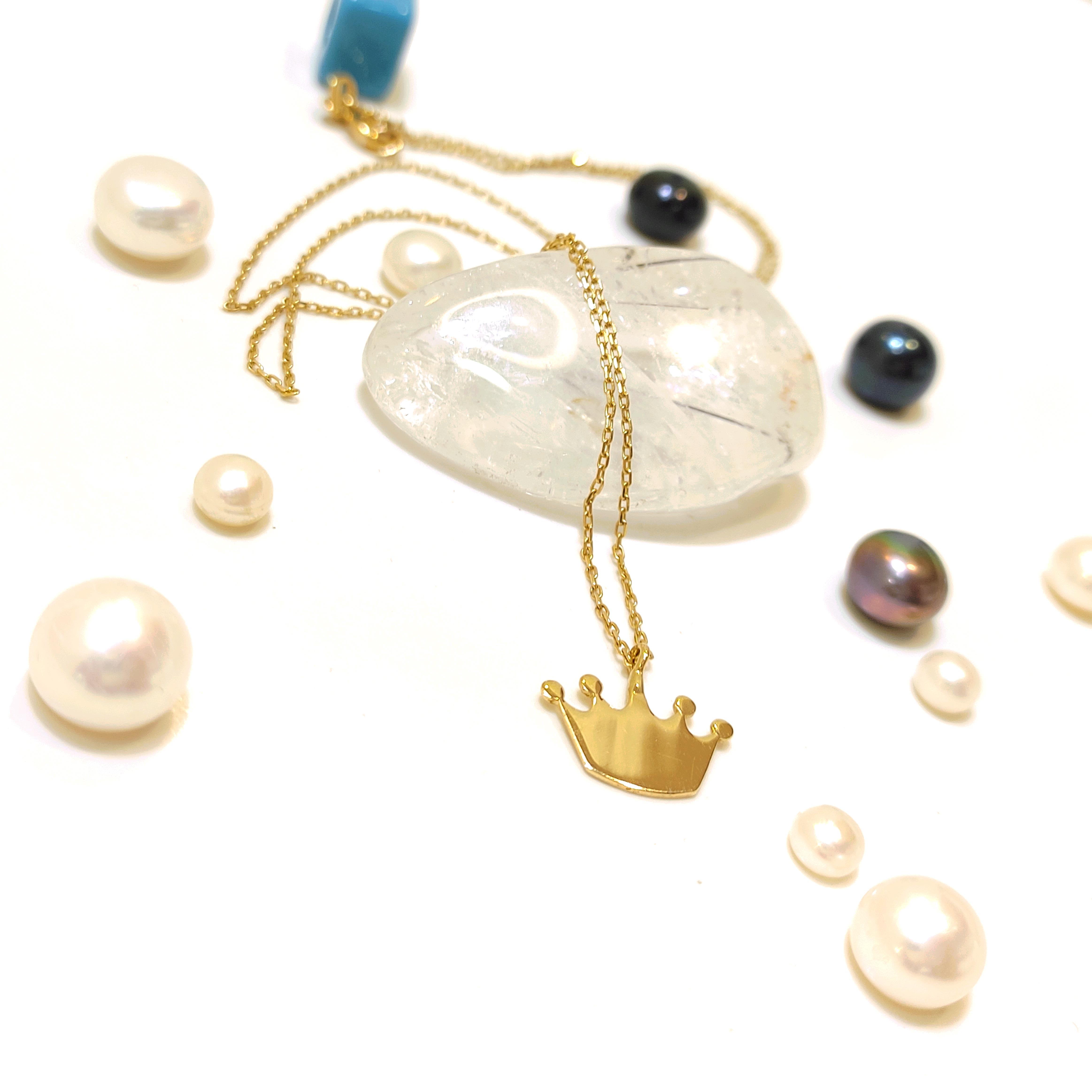 Taç Kolye 14 Ayar Altın  HD VİDEOLU