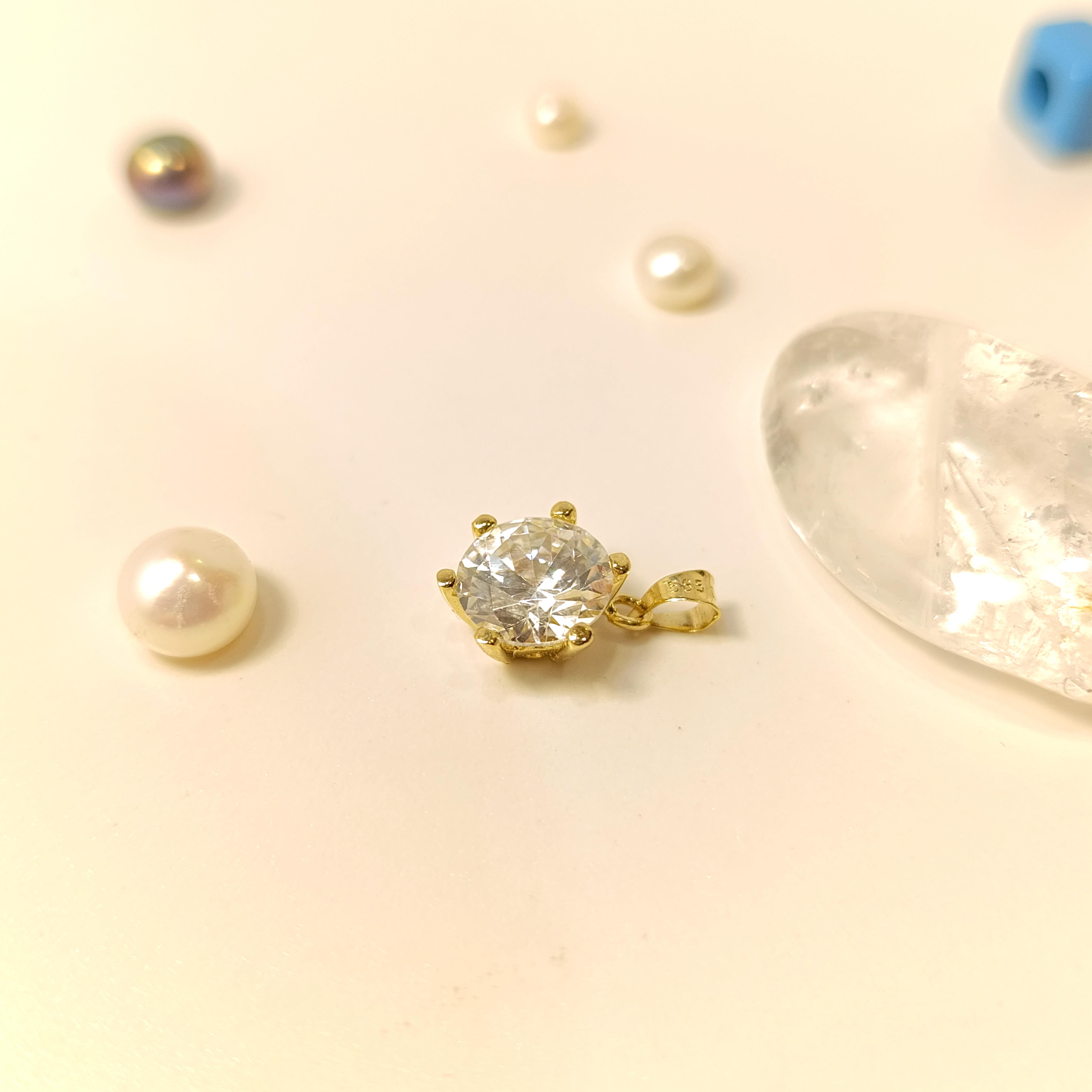 Taş  Kolye 14 Ayar  Altın HD VİDEOLU