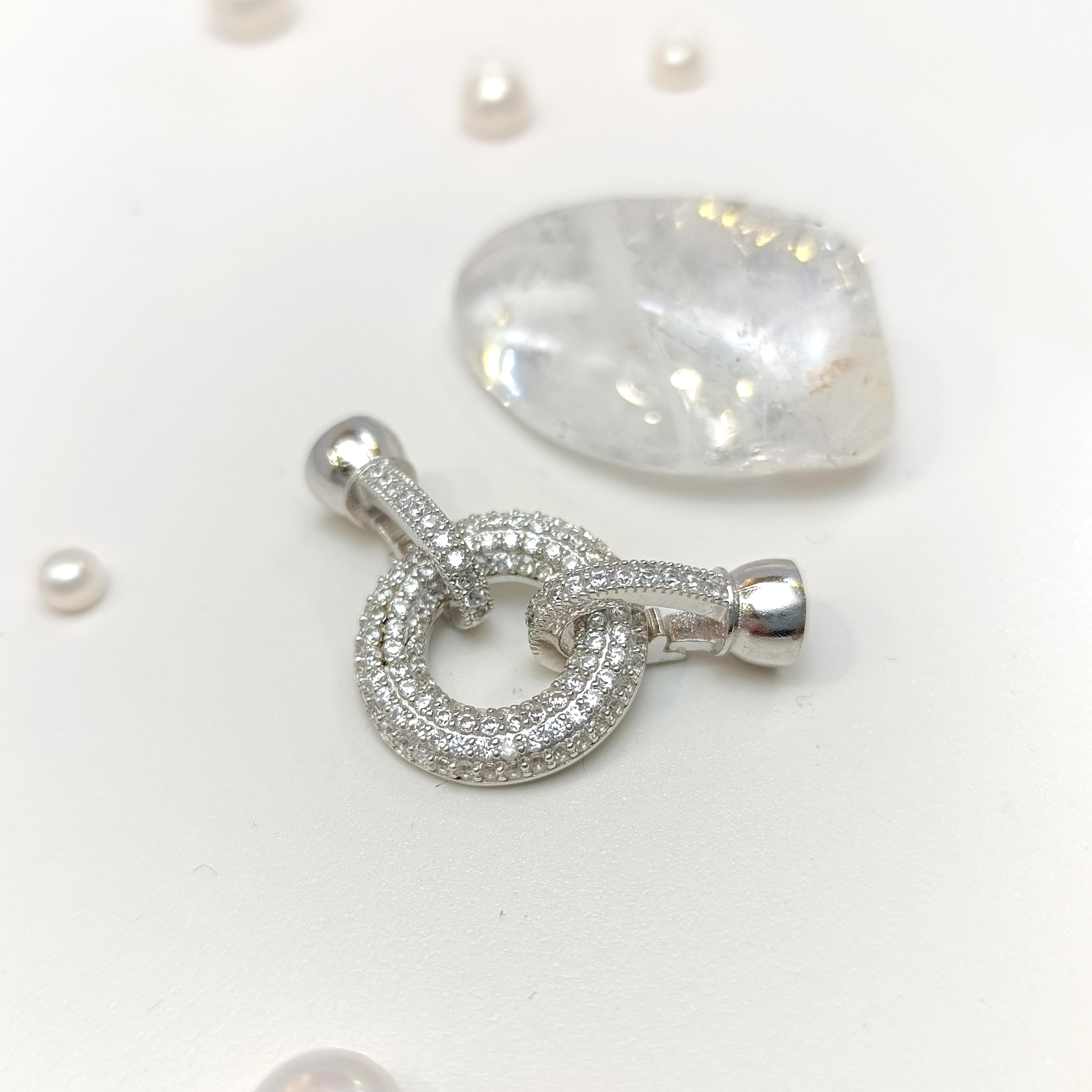 Taşlı Halka İnci ve Taş Dizmek için Kilit 925 Ayar Gümüş HD VİDEOLU