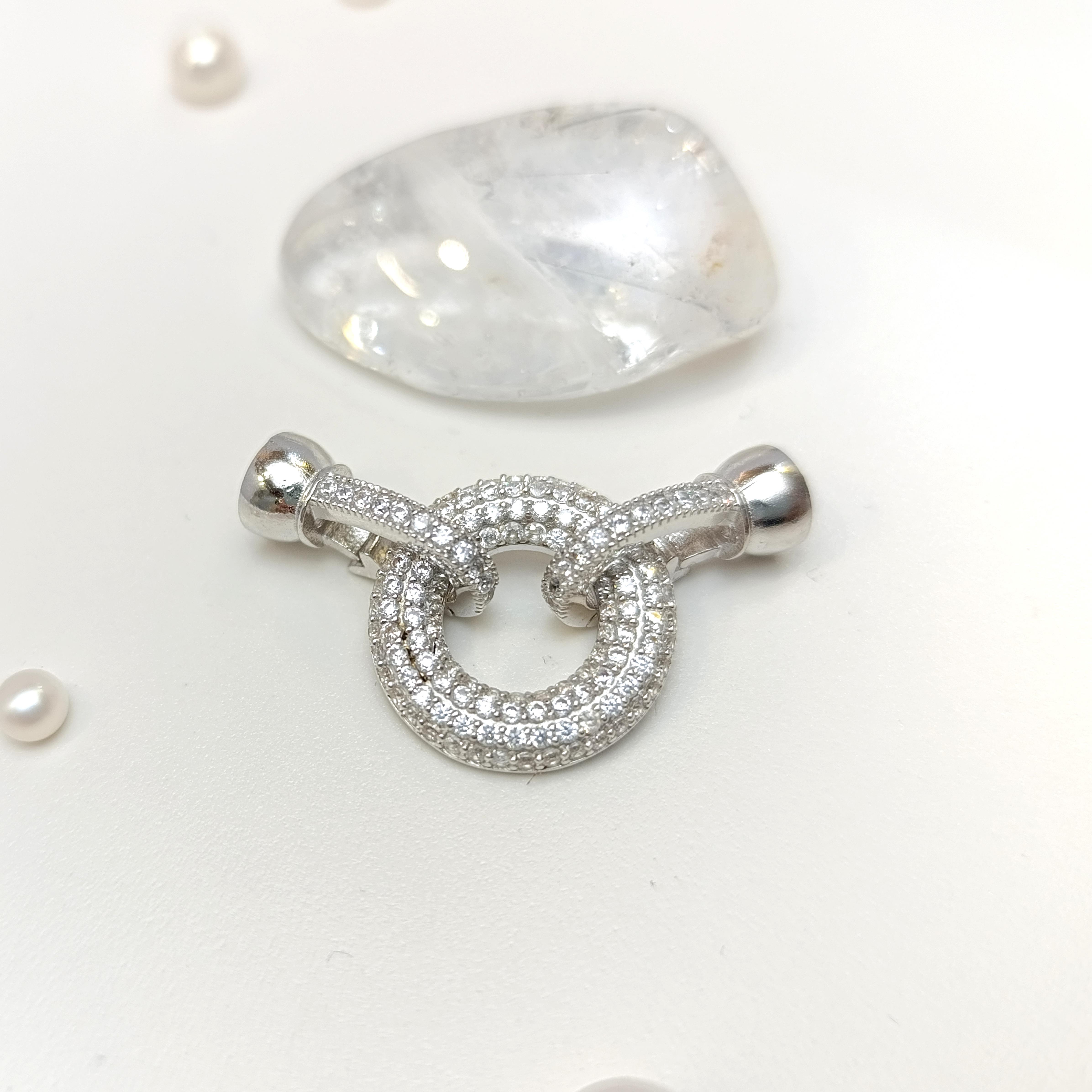 Taşlı Halka İnci ve Taş Dizmek için Kilit 925 Ayar Gümüş HD VİDEOLU