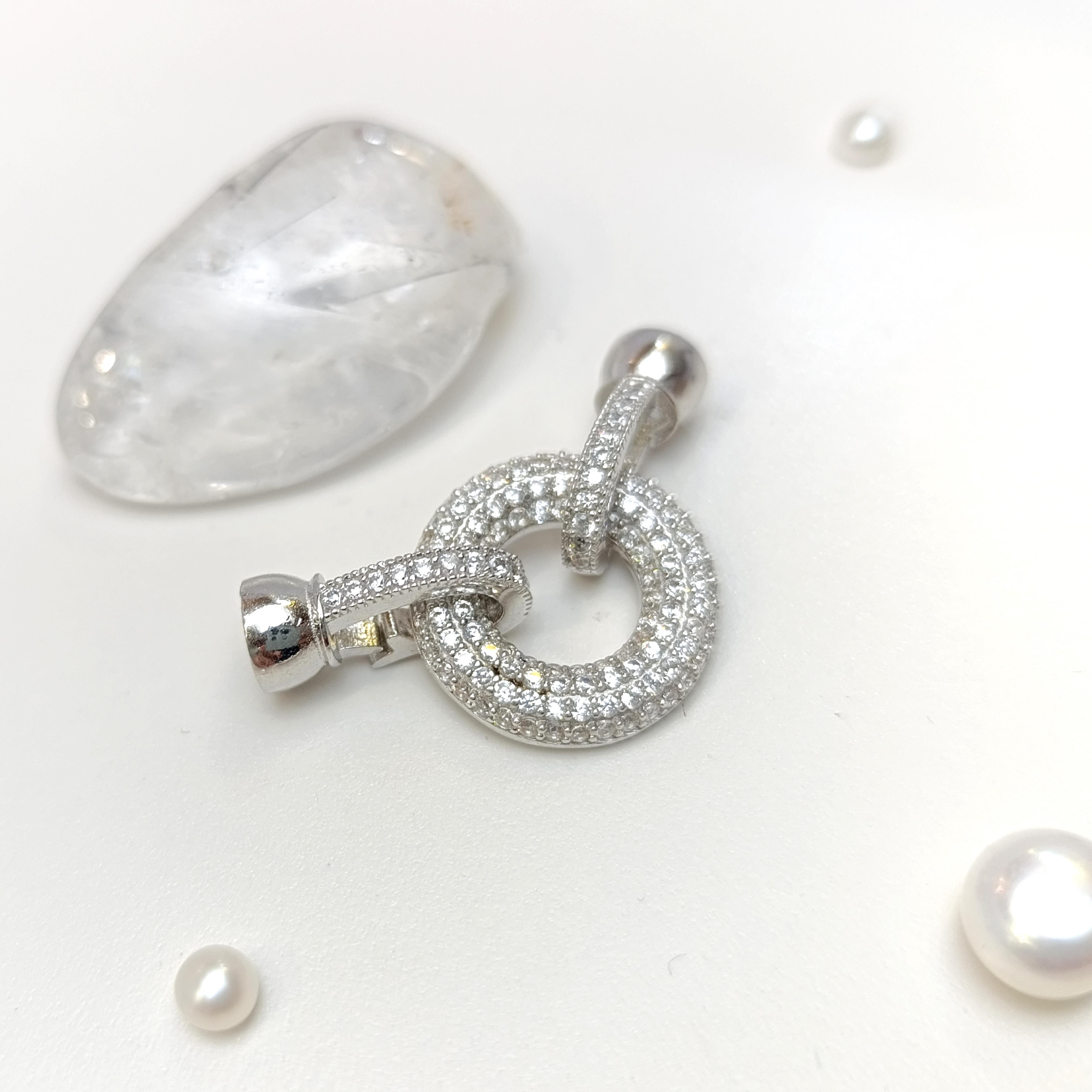 Taşlı Halka İnci ve Taş Dizmek için Kilit 925 Ayar Gümüş HD VİDEOLU