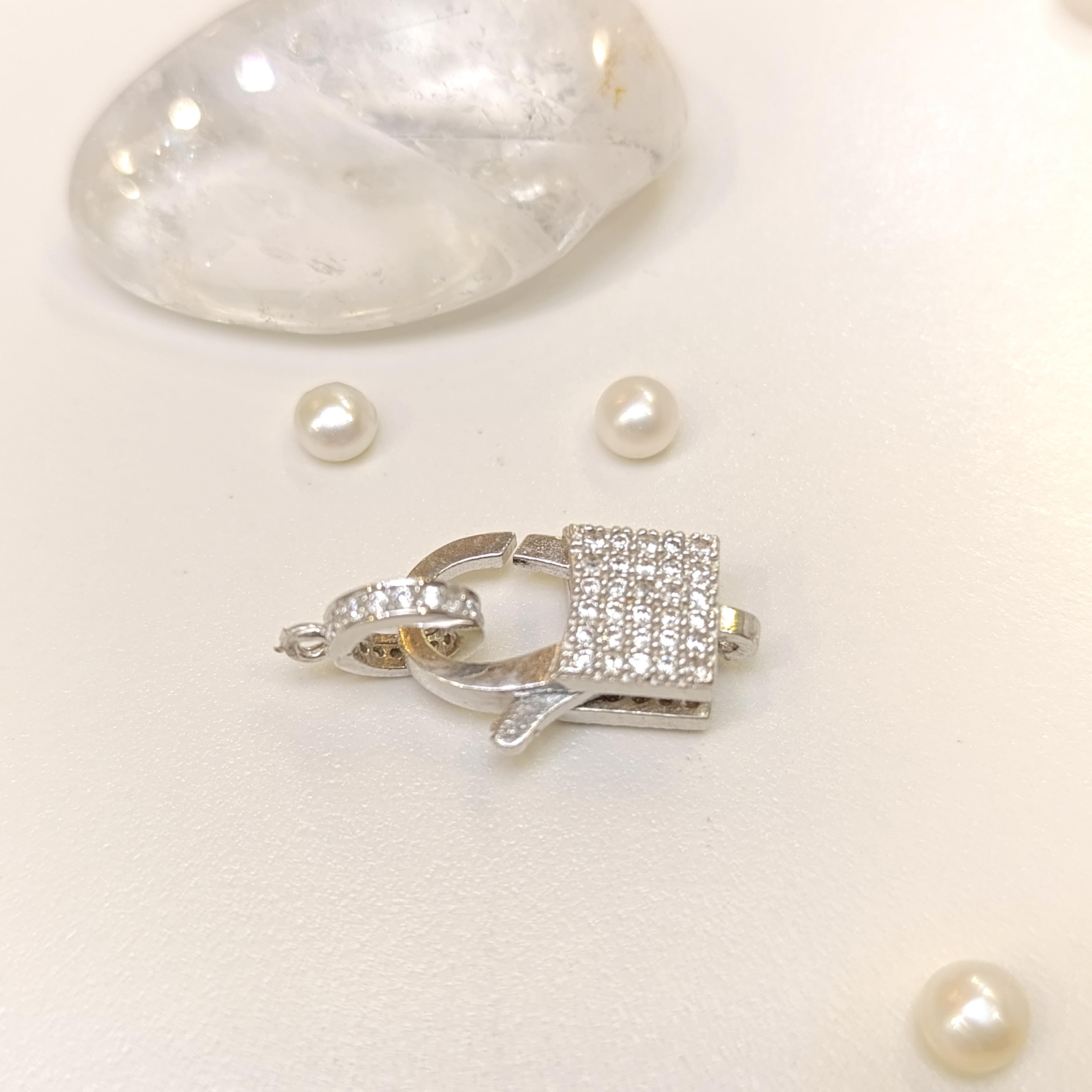 Taşlı İnci ve Taş Dizmek için Kilit 925 Ayar Gümüş HD VİDEOLU