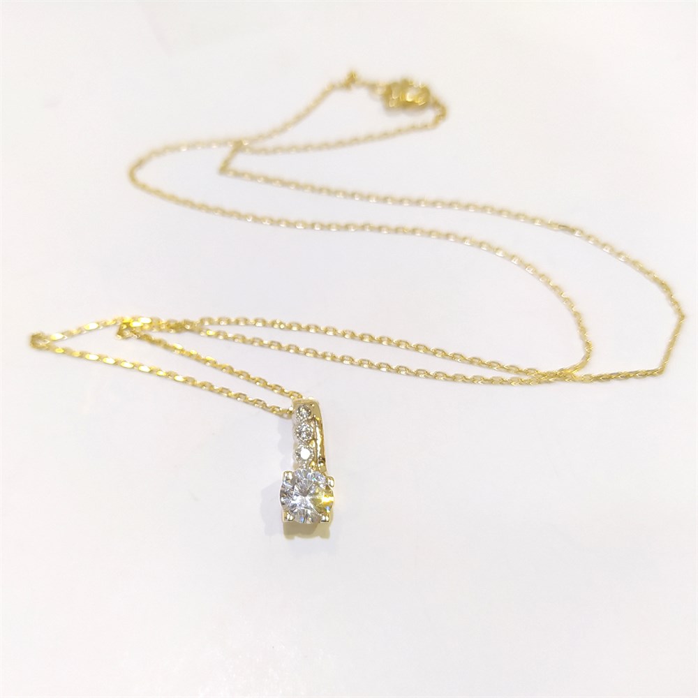 Tek TAş Kolye 14 Ayar Altın