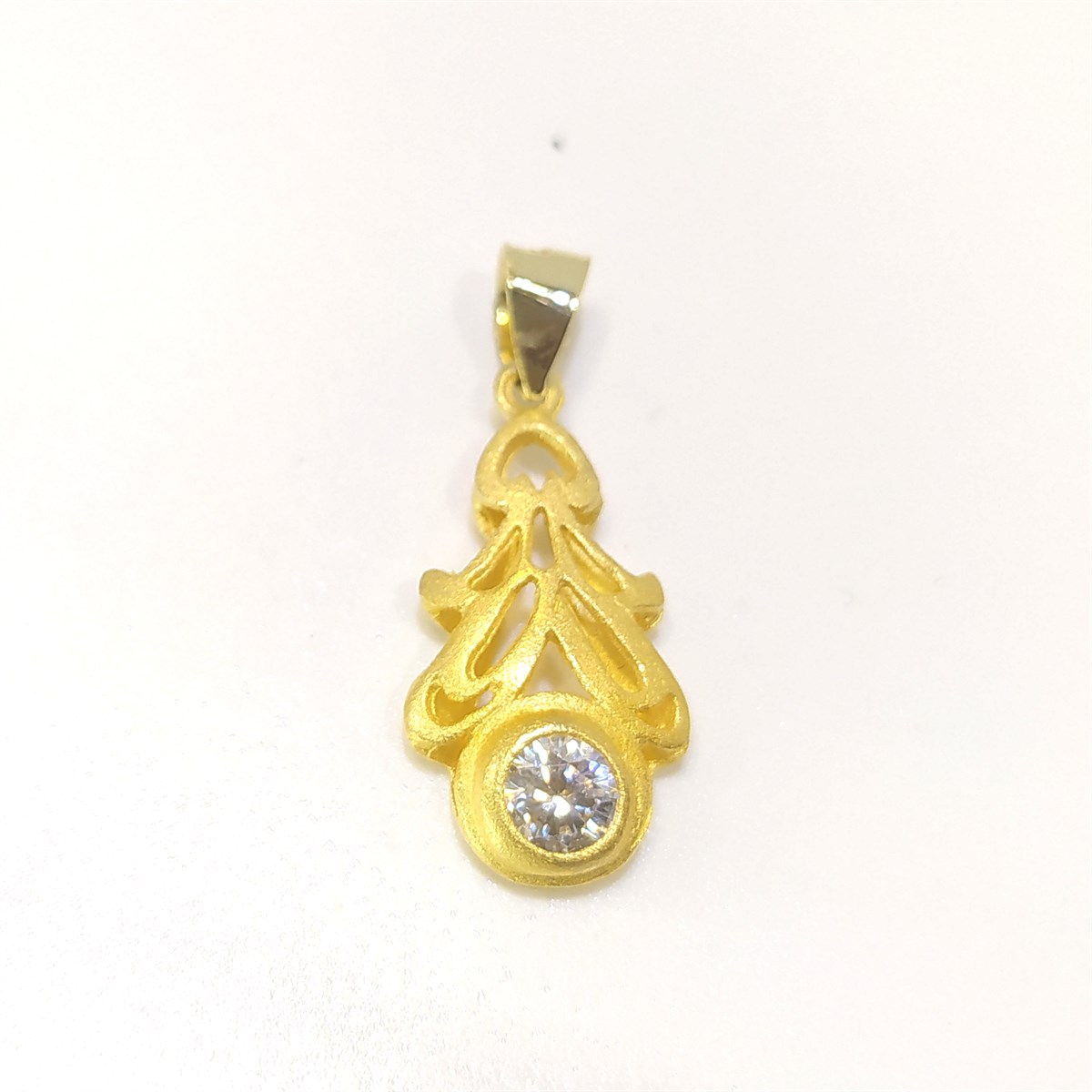 Tek Taş Kolye Ucu 14 Ayar Altın 