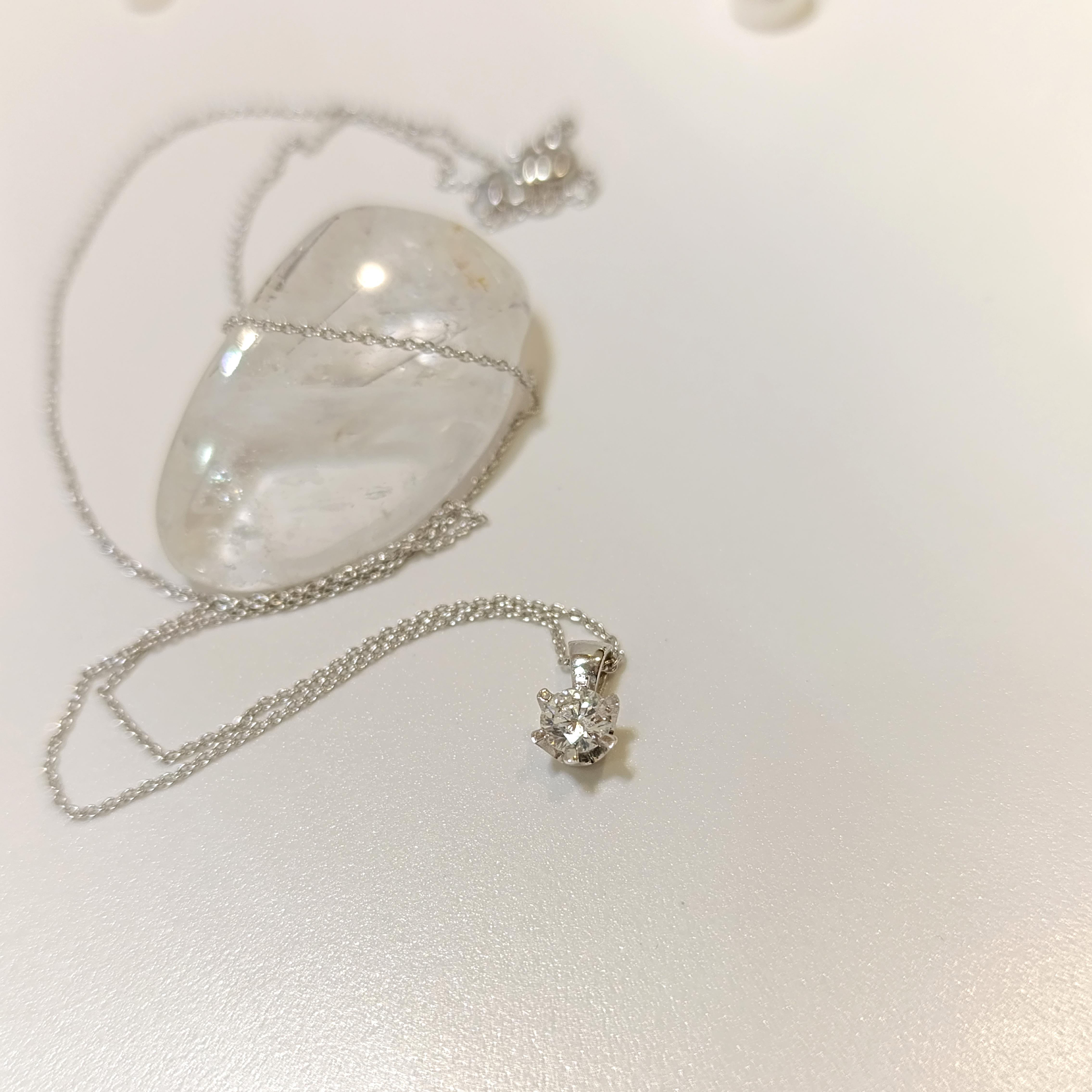 Tek Taş Pırlanta Kolye 14 Ayar Altın HD VİDEOLU