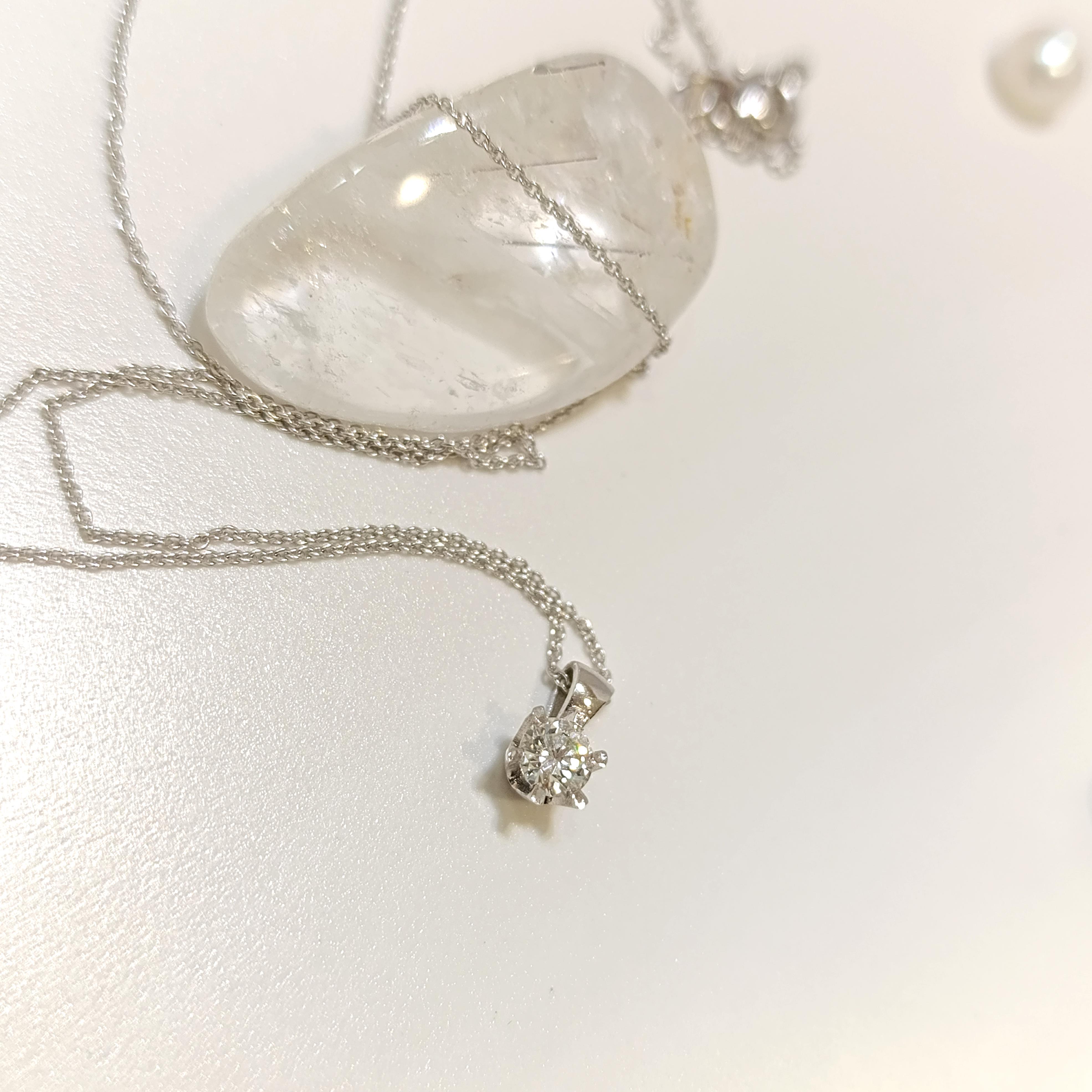 Tek Taş Pırlanta Kolye 14 Ayar Altın HD VİDEOLU