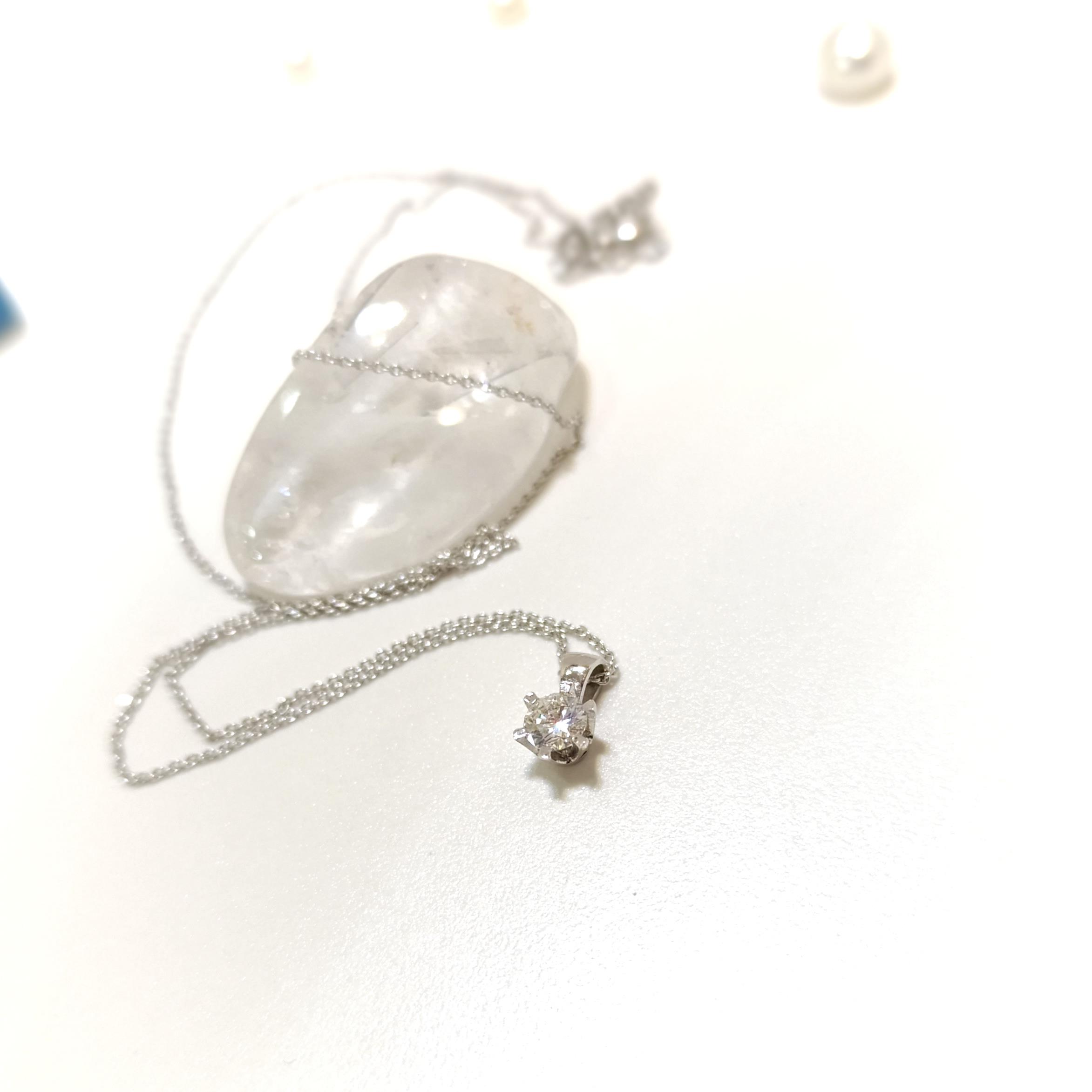 Tek Taş Pırlanta Kolye 14 Ayar Altın HD VİDEOLU