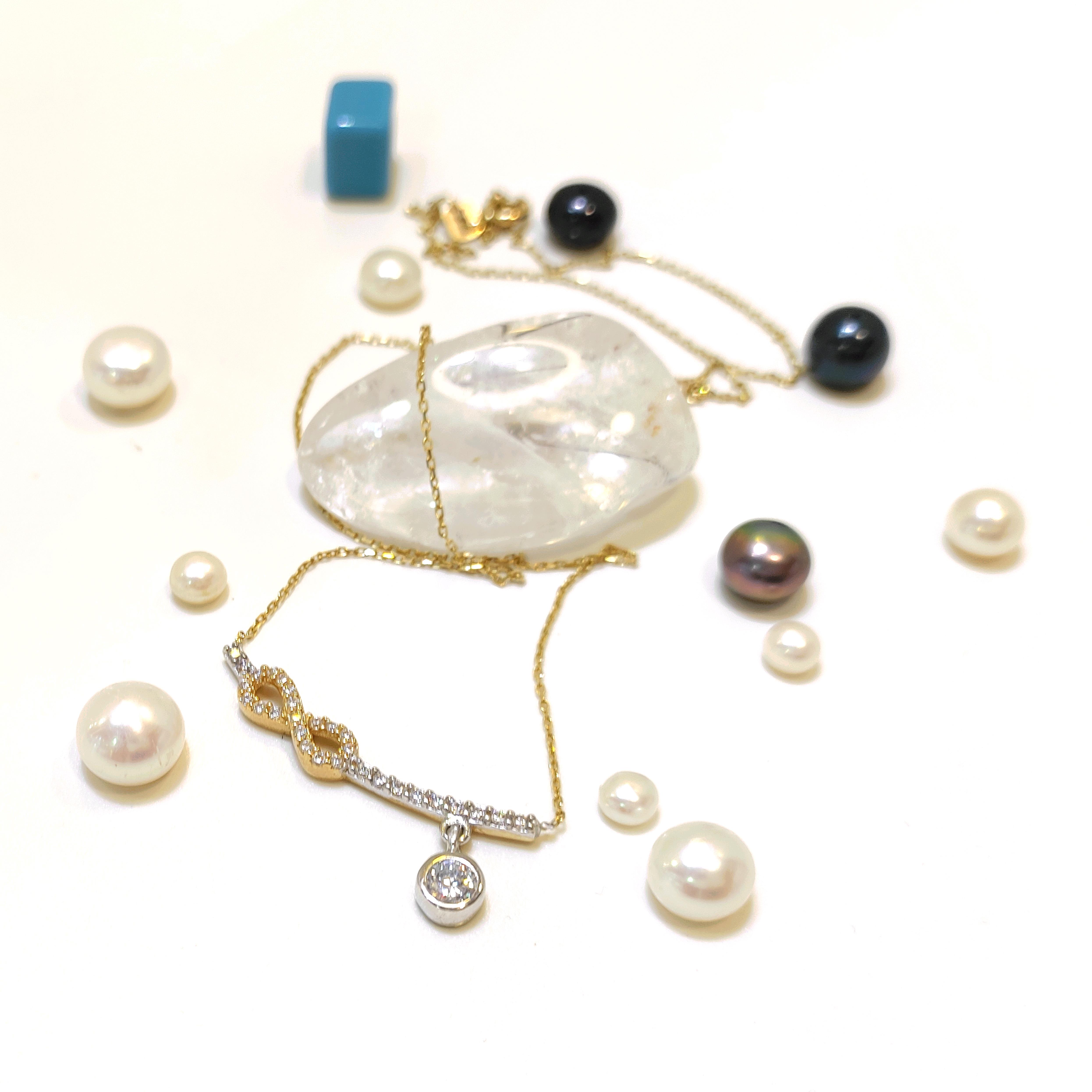 Tek Taşlı Sonsuzluk Kolye 14 Ayar Altın  HD VİDEOLU