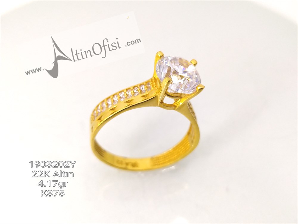 Tektaş Yüzük 22 Ayar Altın