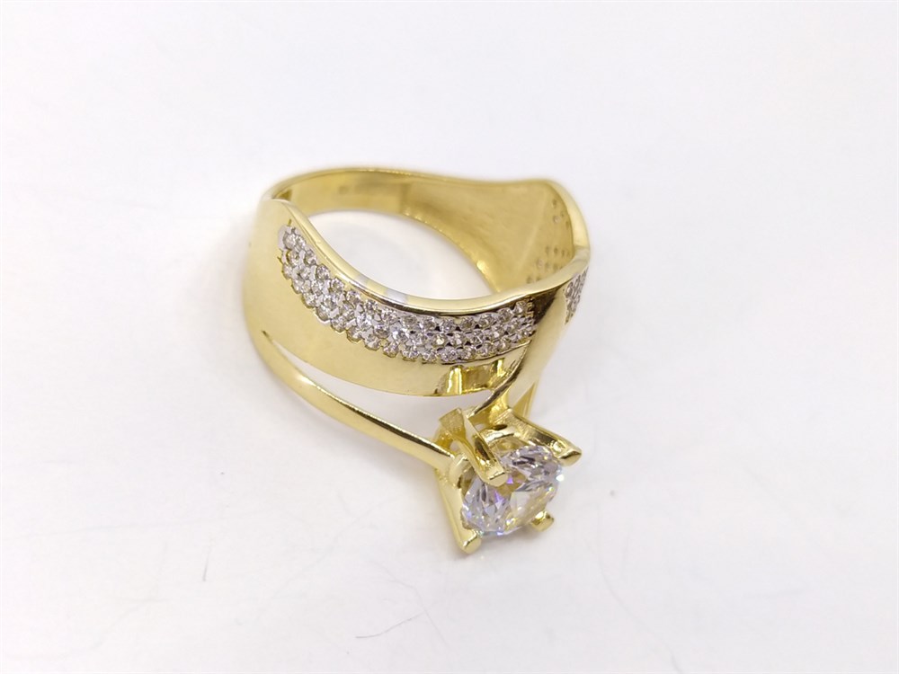 Tektaşlı Alyans Yüzük 14 Ayar Altın