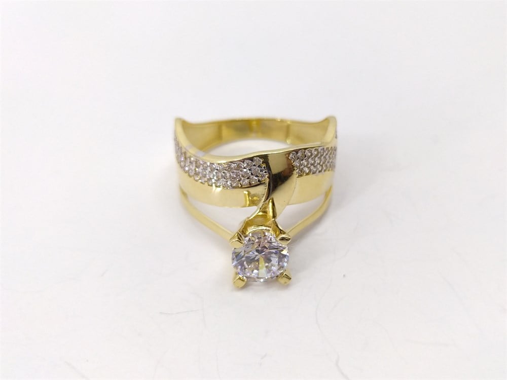 Tektaşlı Alyans Yüzük 14 Ayar Altın