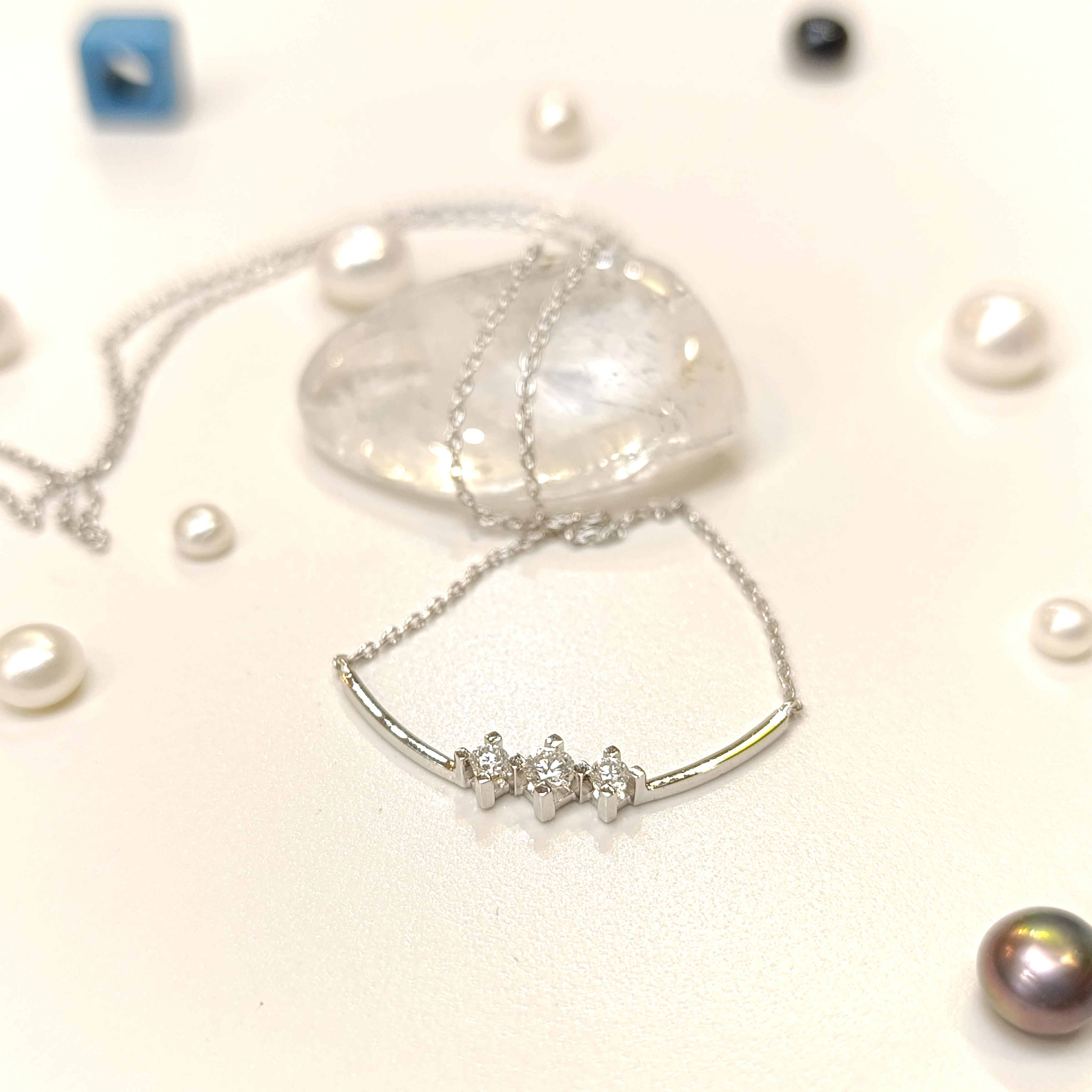 Tria Pırlanta Taşlı Kolye 14 Ayar Altın HD VİDEOLU