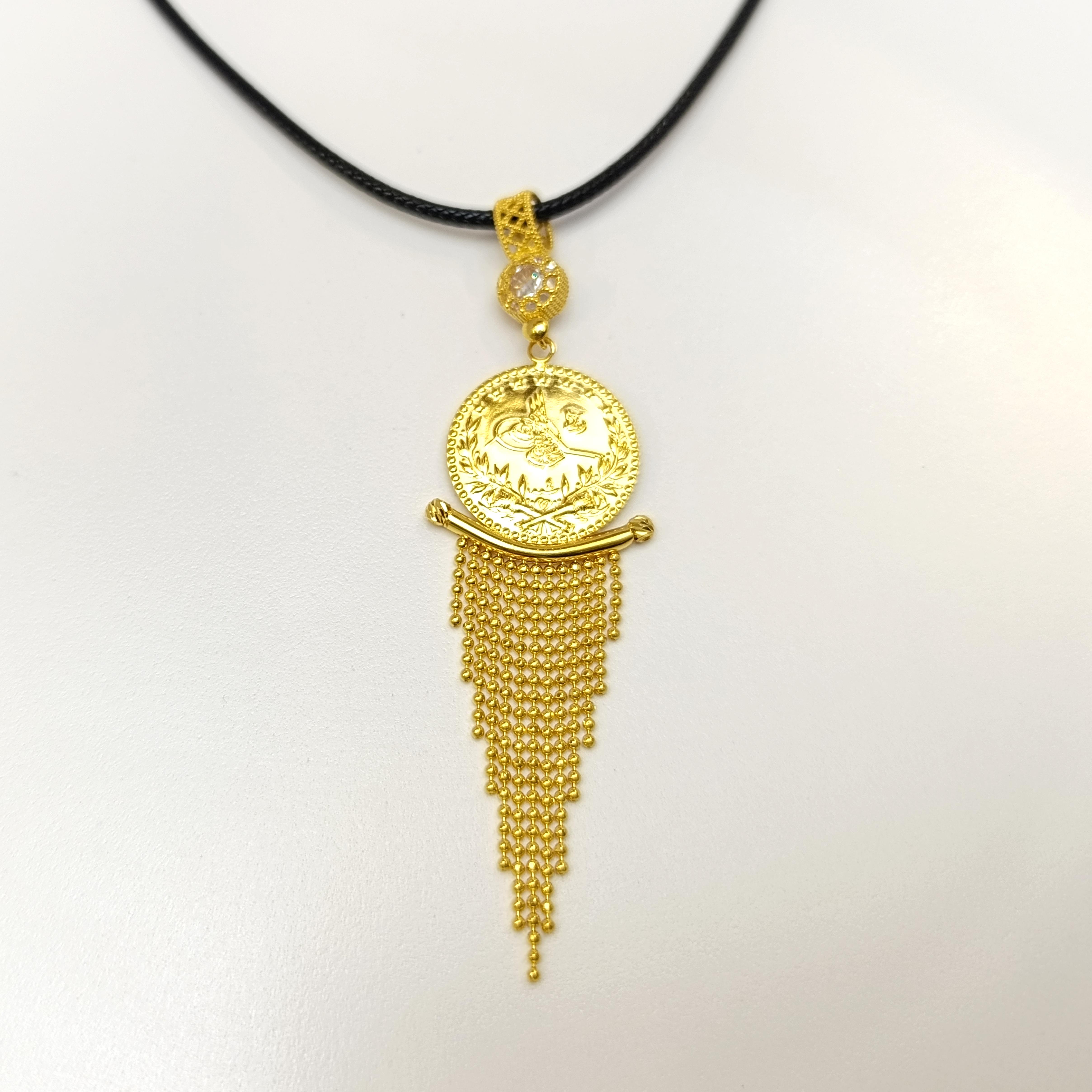 Tuğralı Püsküllü Kolye 14 Ayar Altın HD VİDEOLU