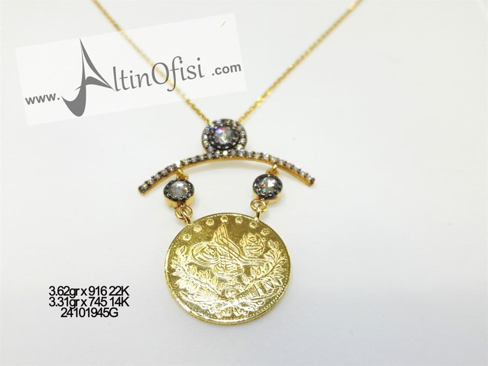 Yarım Altınlı Kolye 22 Ayar-14 Ayar Altın 