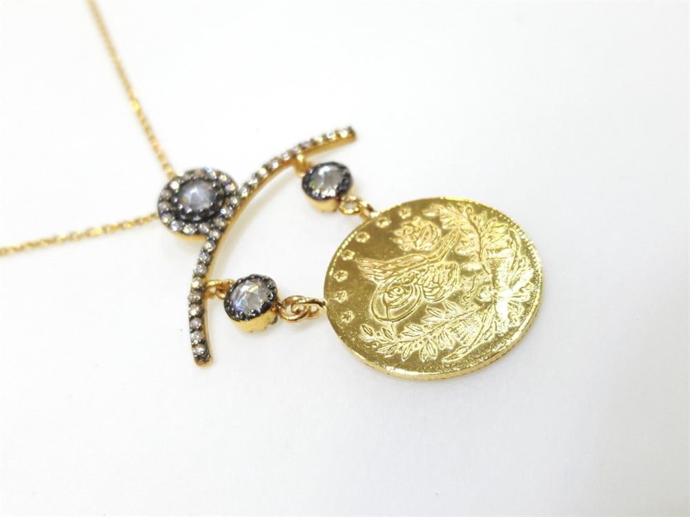 Yarım Altınlı Kolye 22 Ayar-14 Ayar Altın 