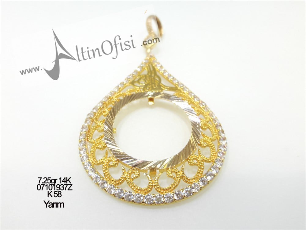Yarım Çerçevesi Kolye 14 Ayar Altın