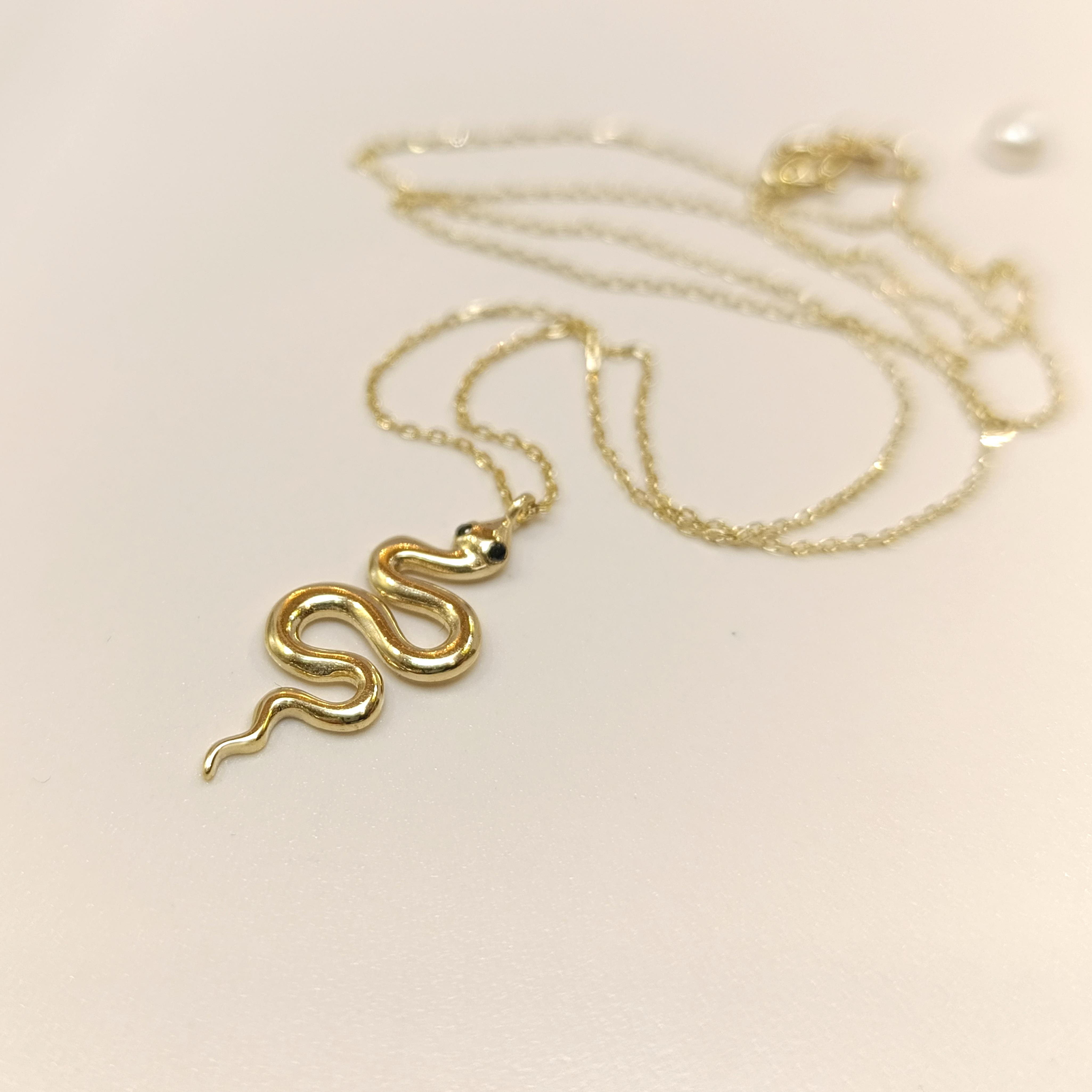 Yılan Kolye 14 Ayar Altın  HD VİDEOLU