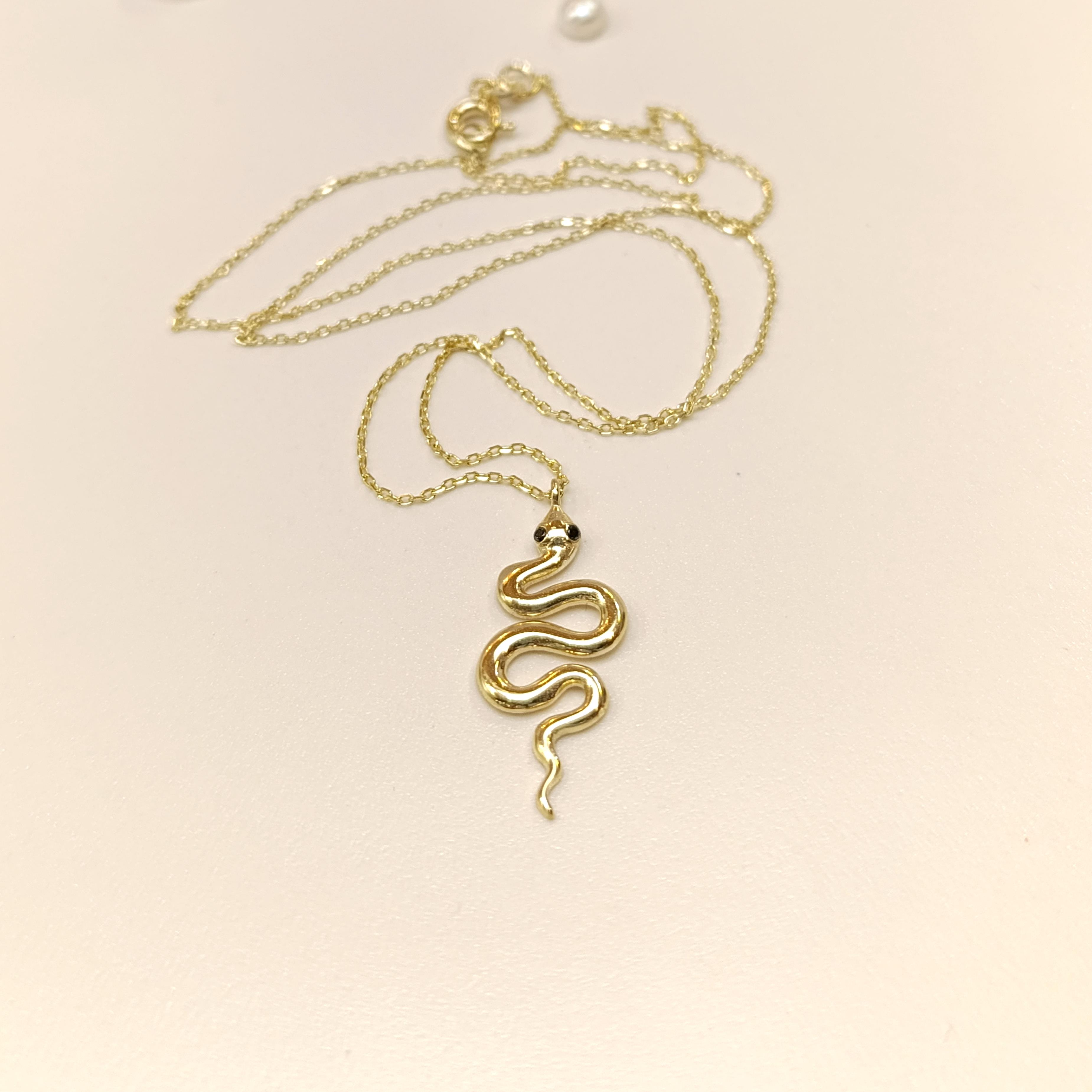 Yılan Kolye 14 Ayar Altın  HD VİDEOLU