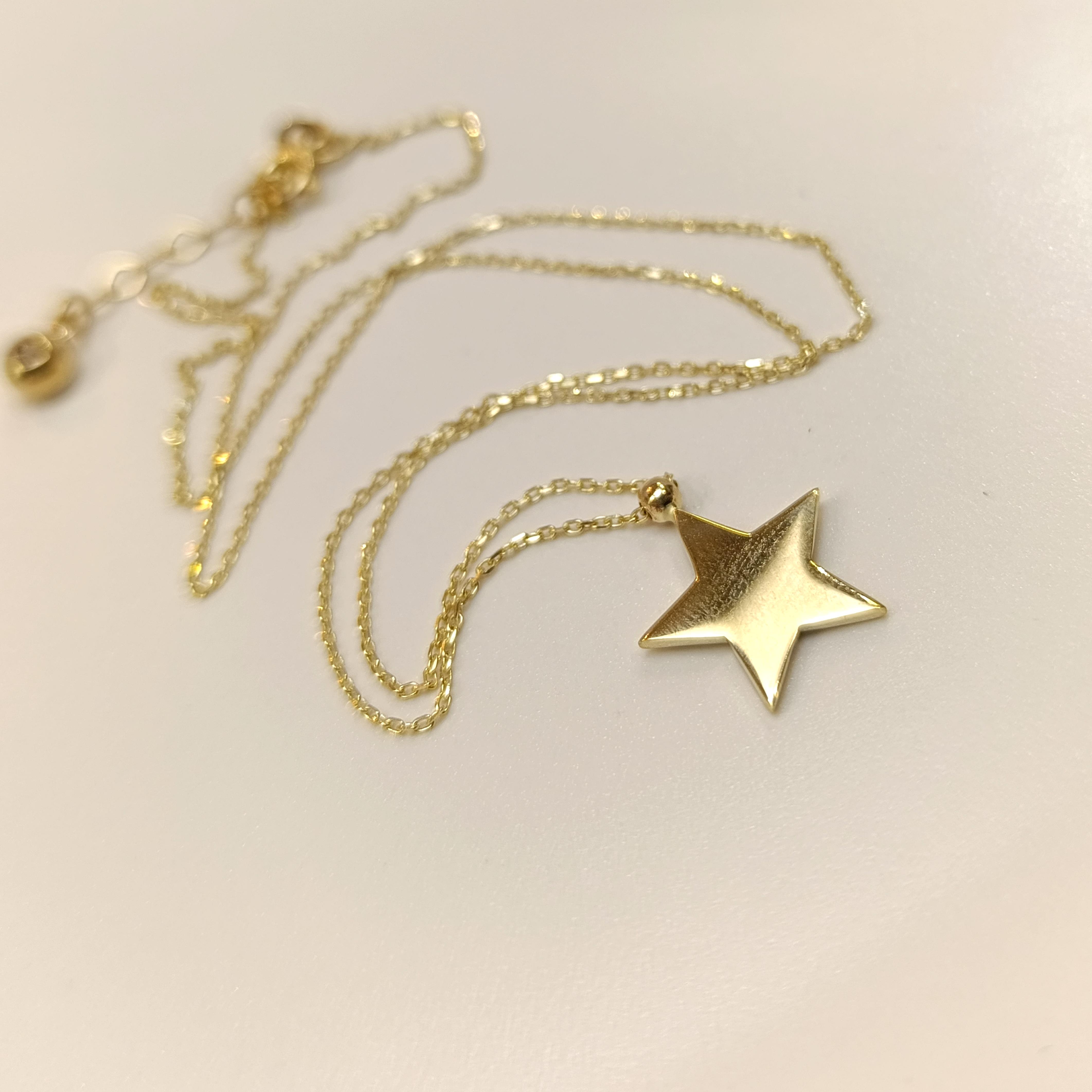 Yıldız Kolye 14 Ayar Altın  HD VİDEOLU