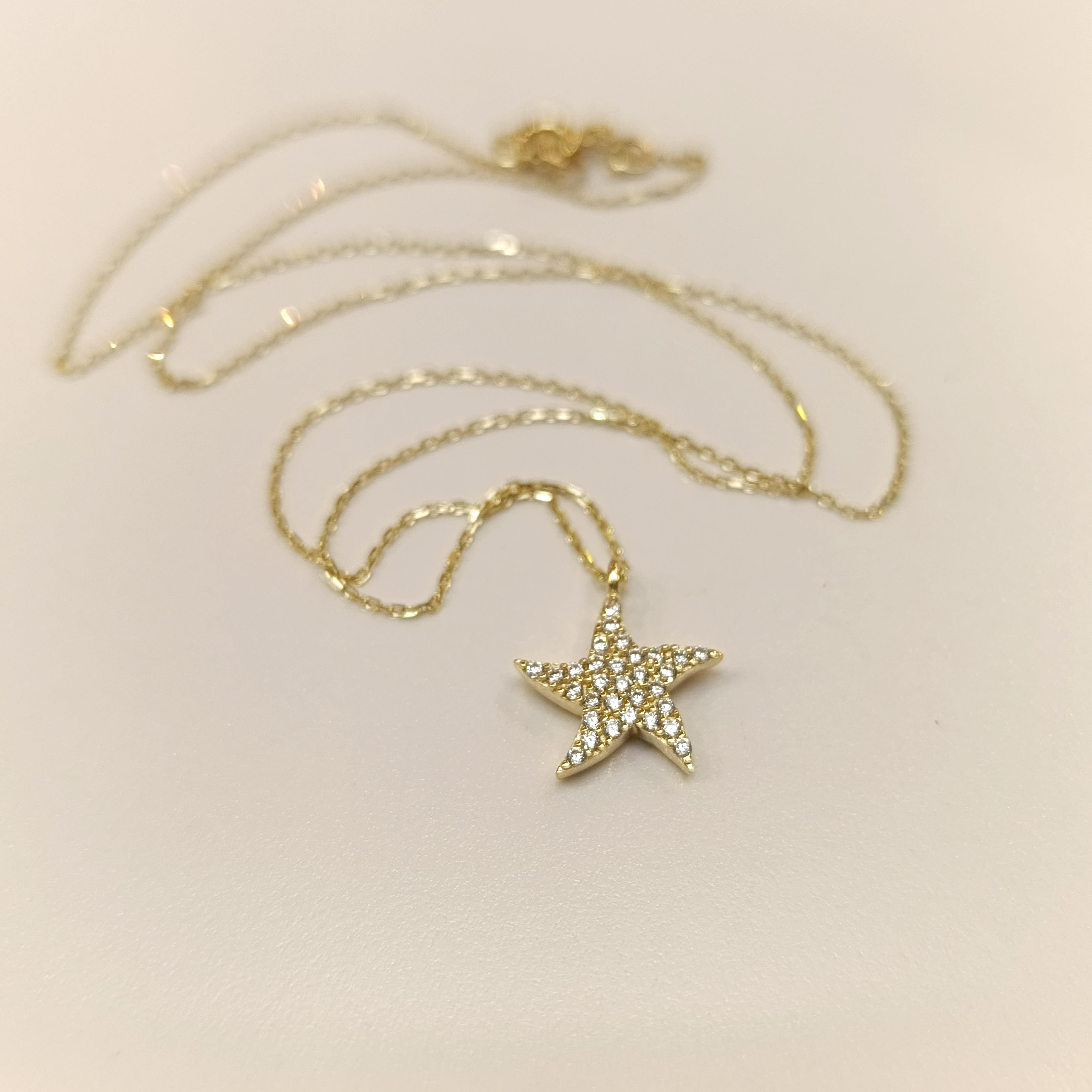 Yıldız Kolye 14 Ayar Altın  HD VİDEOLU