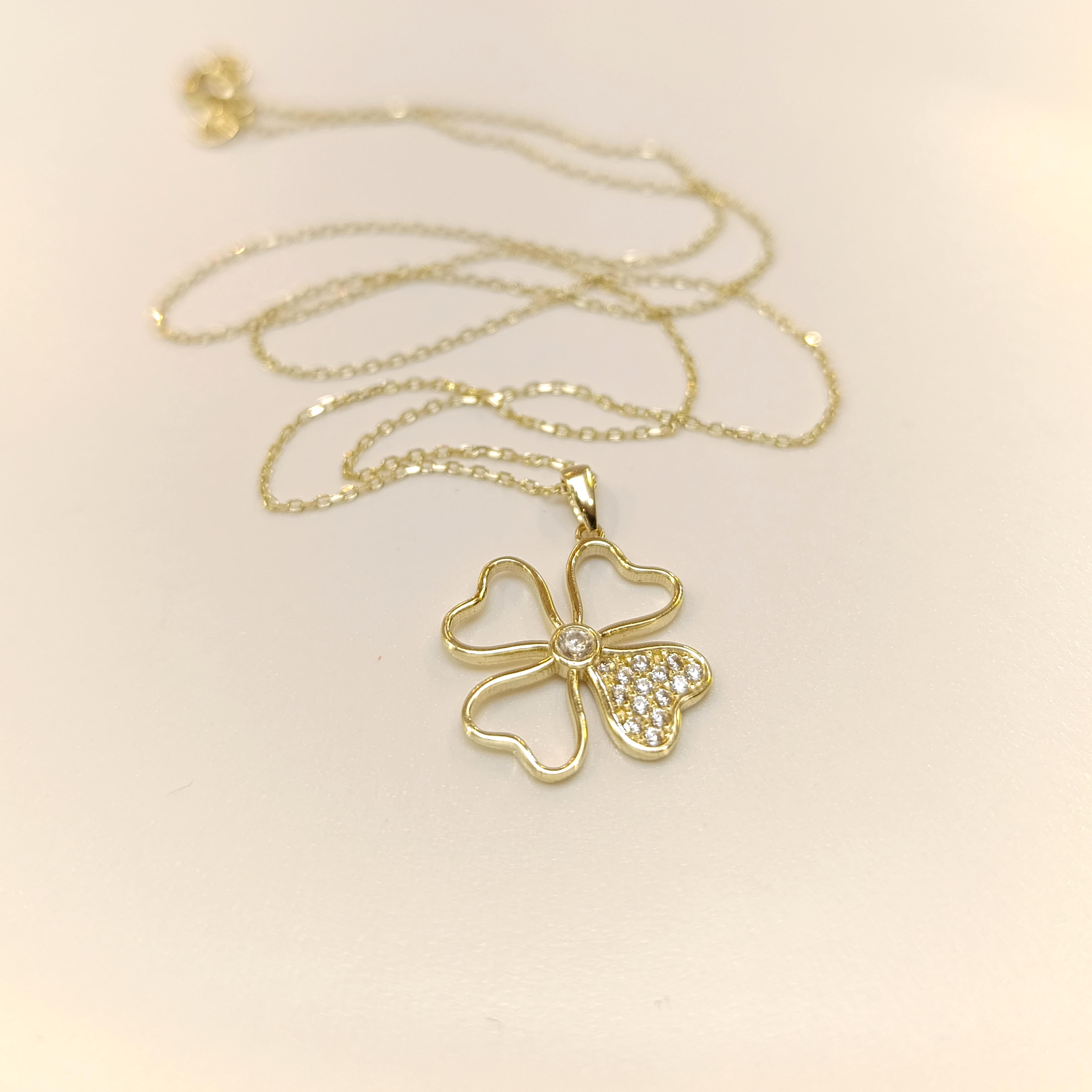 Yonca Kolye 14 Ayar Altın  HD VİDEOLU