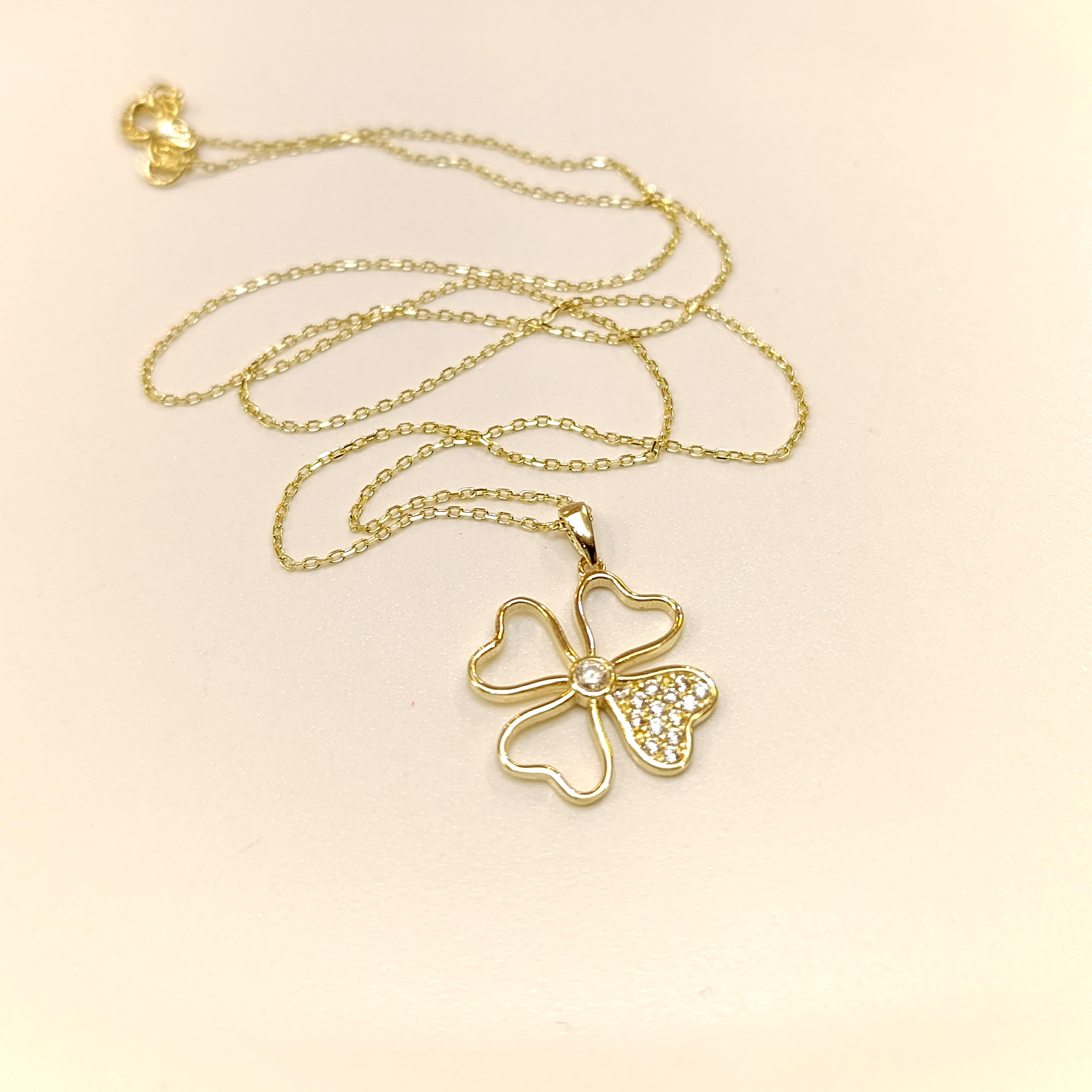 Yonca Kolye 14 Ayar Altın  HD VİDEOLU