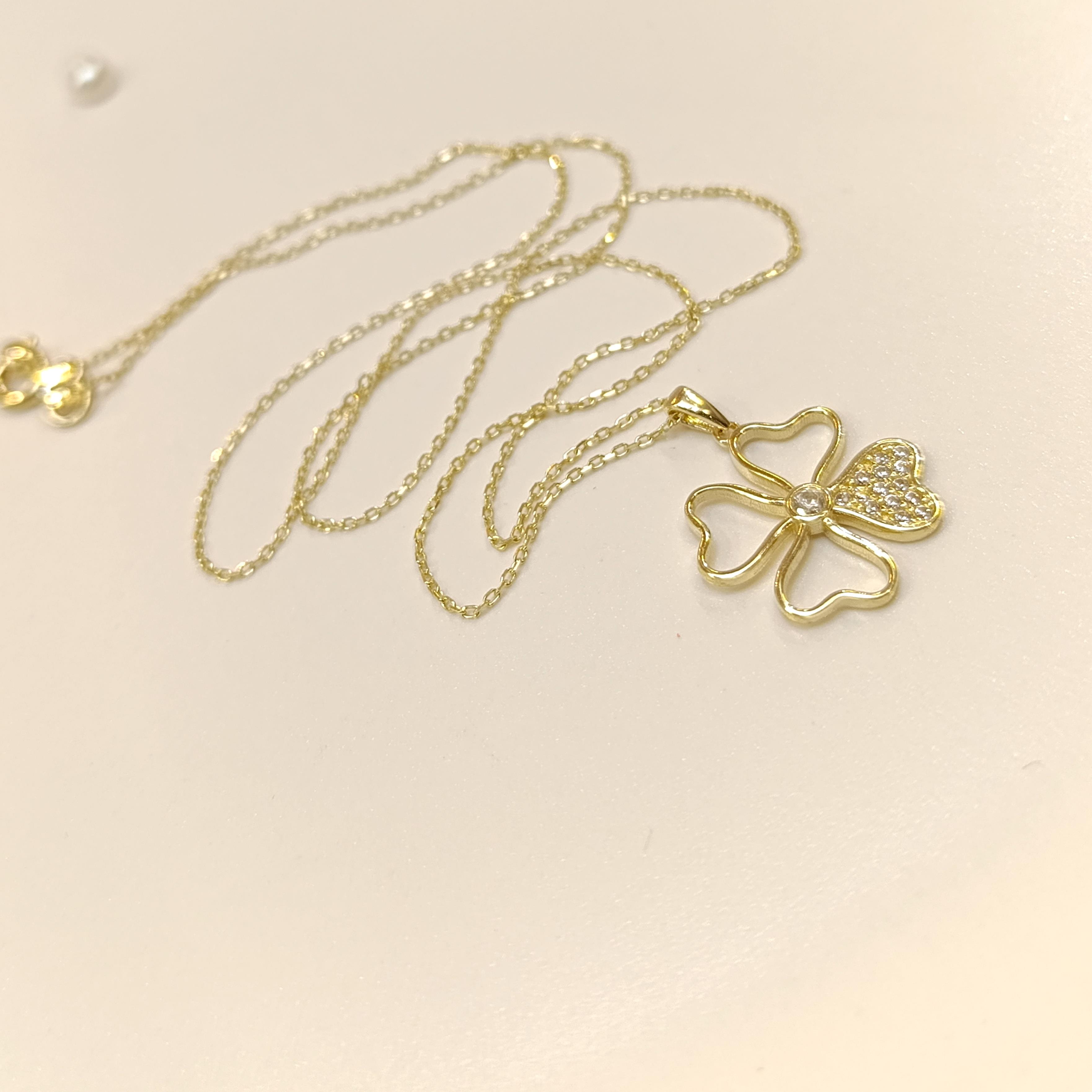 Yonca Kolye 14 Ayar Altın  HD VİDEOLU