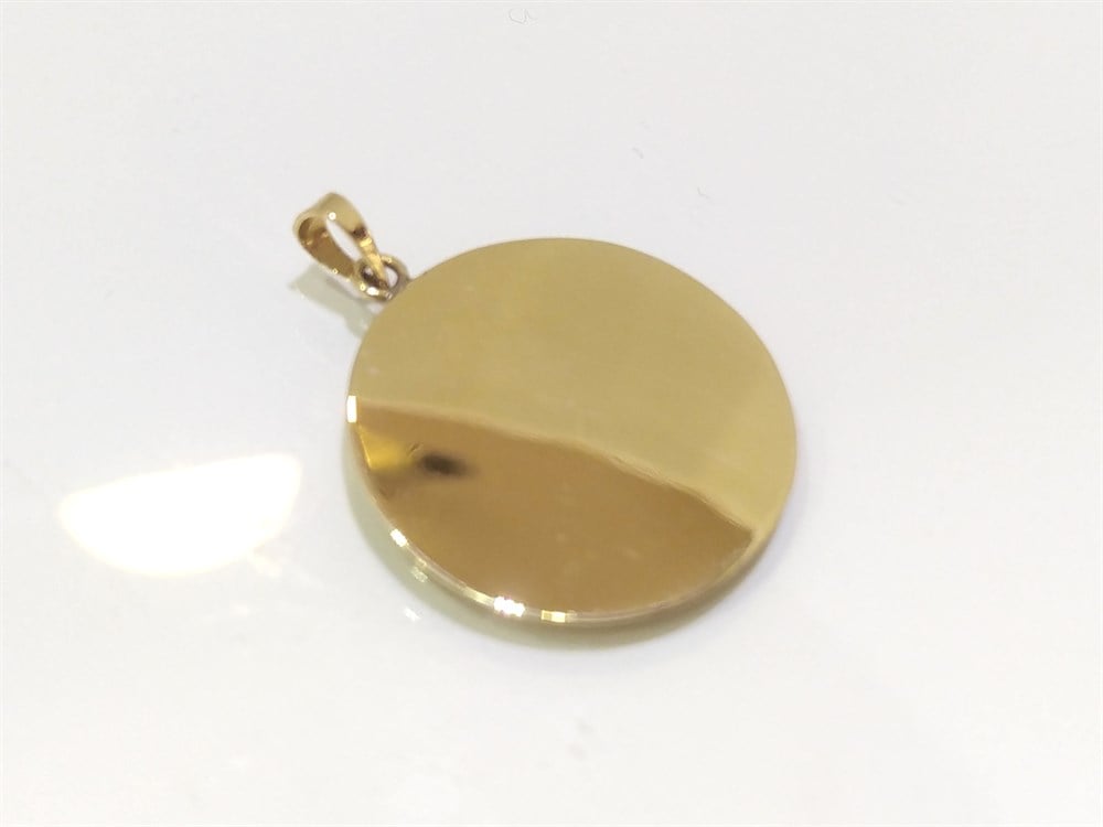 Yuvarlak Levha Kolye Ucu 14 Ayar Altın