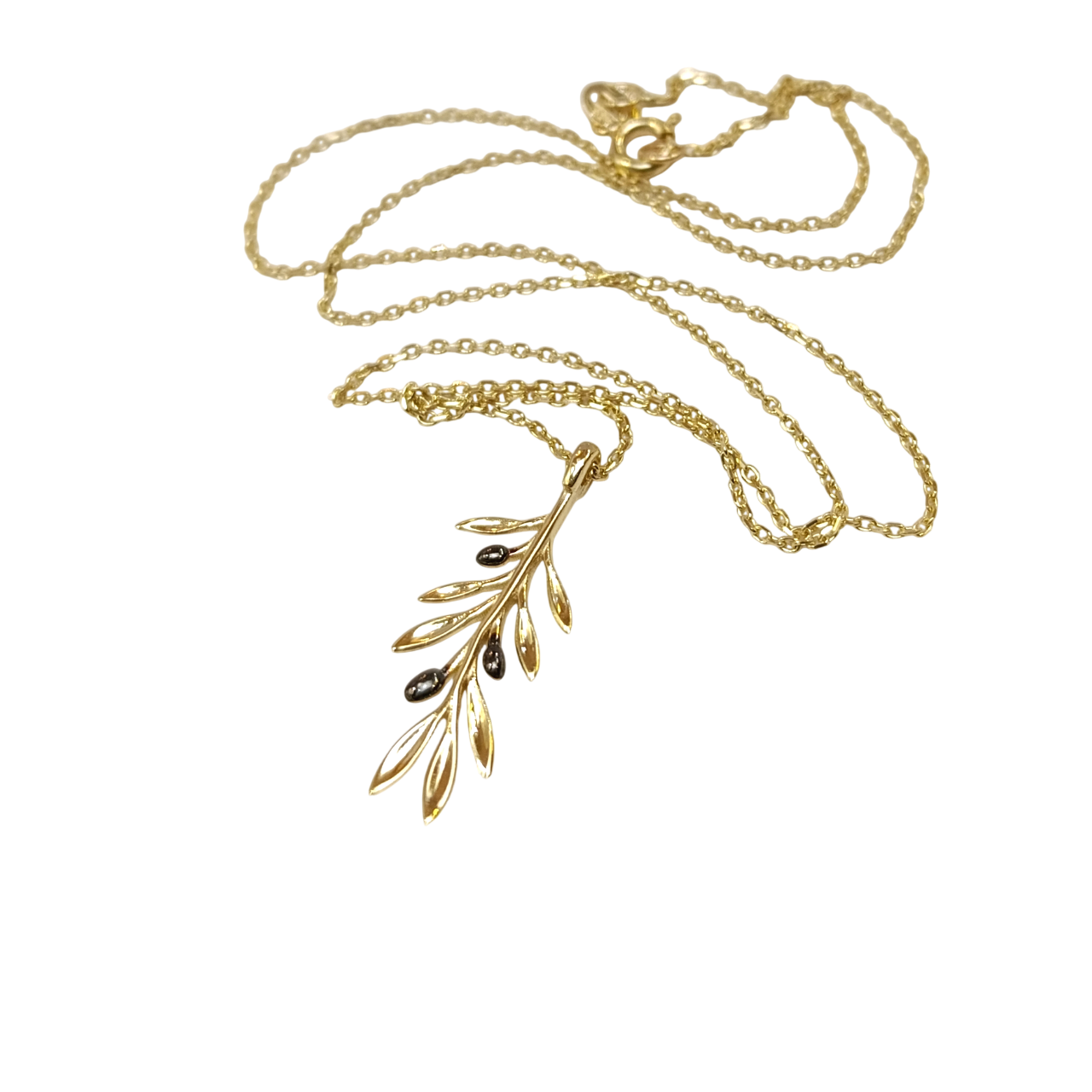 Zeytin Dalı Kolye 14 Ayar Altın  HD VİDEOLU