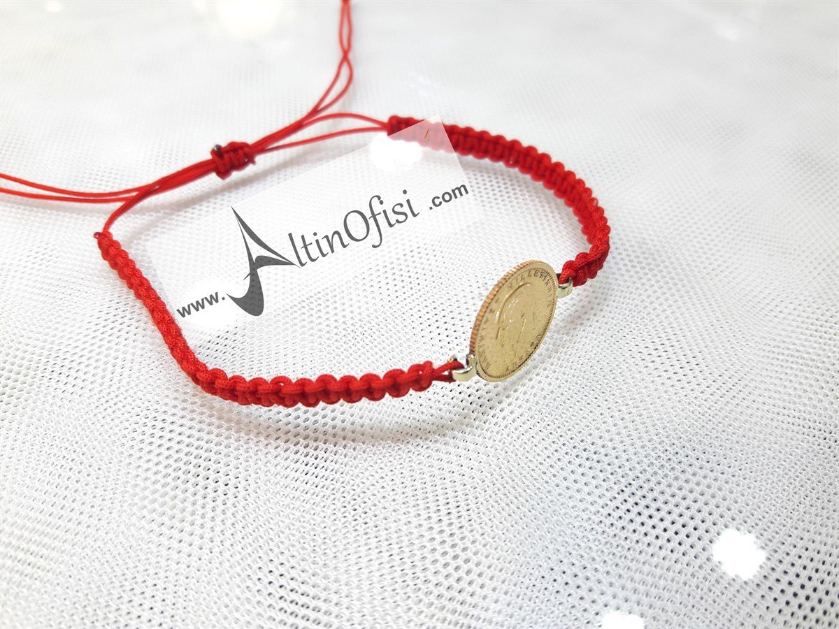 İpli Ata Çeyrek Bileklik KIRMIZI 22 Ayar altın