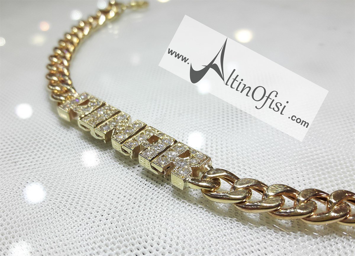 İsim Künye 14 ayar Altın