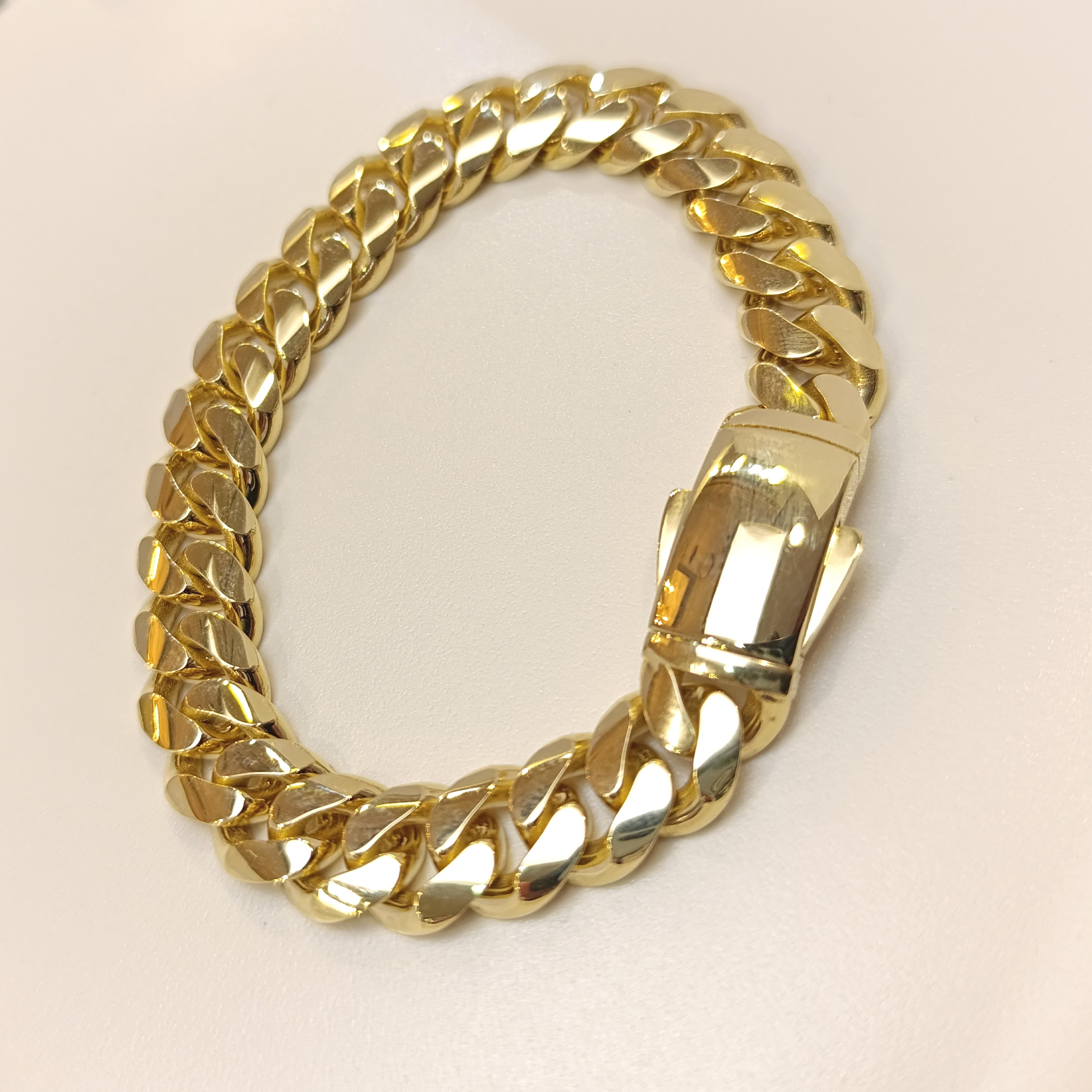 11mm Gurmet Bileklik Künye 14 Ayar Altın HD VİDEOLU