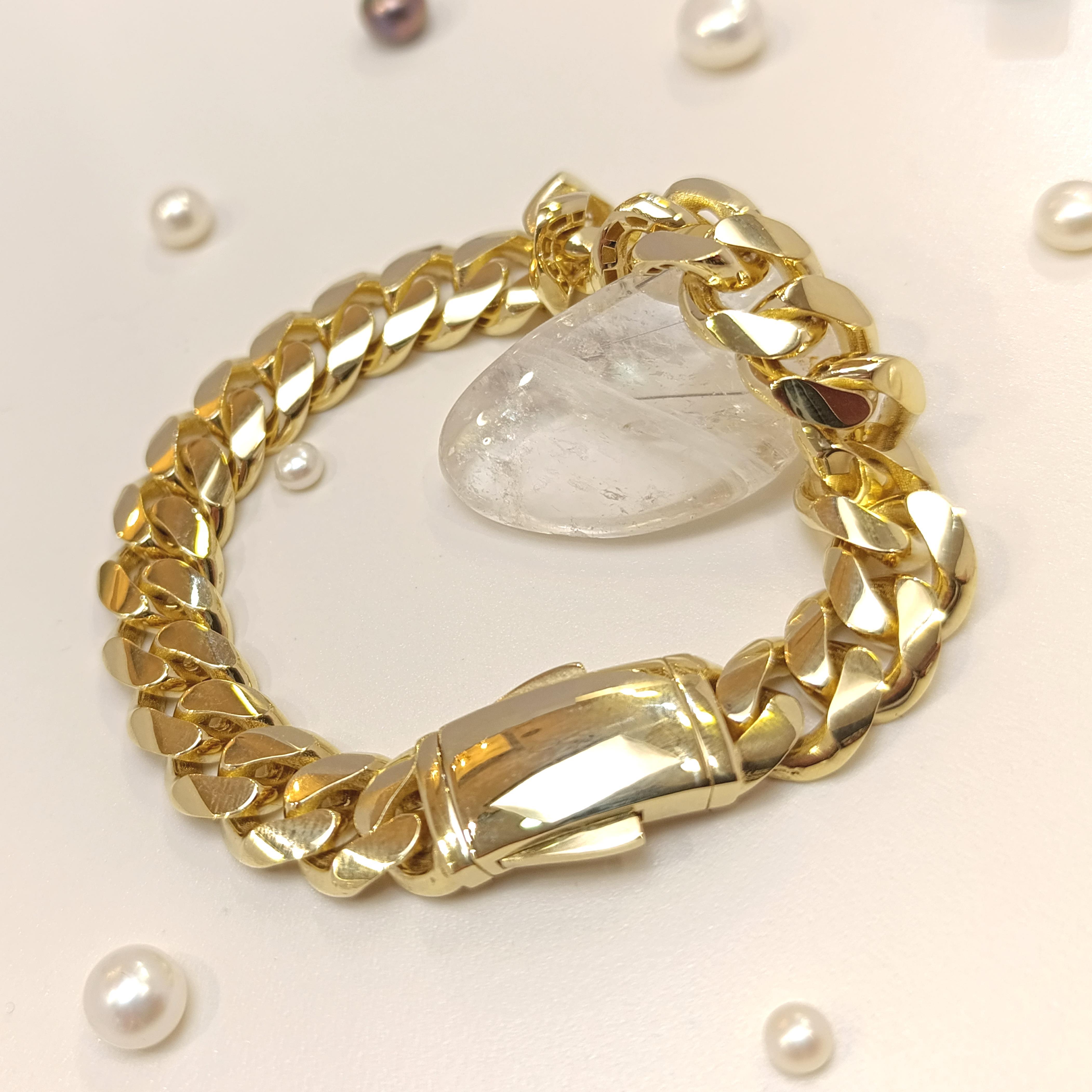 11mm Gurmet Bileklik Künye 14 Ayar Altın HD VİDEOLU