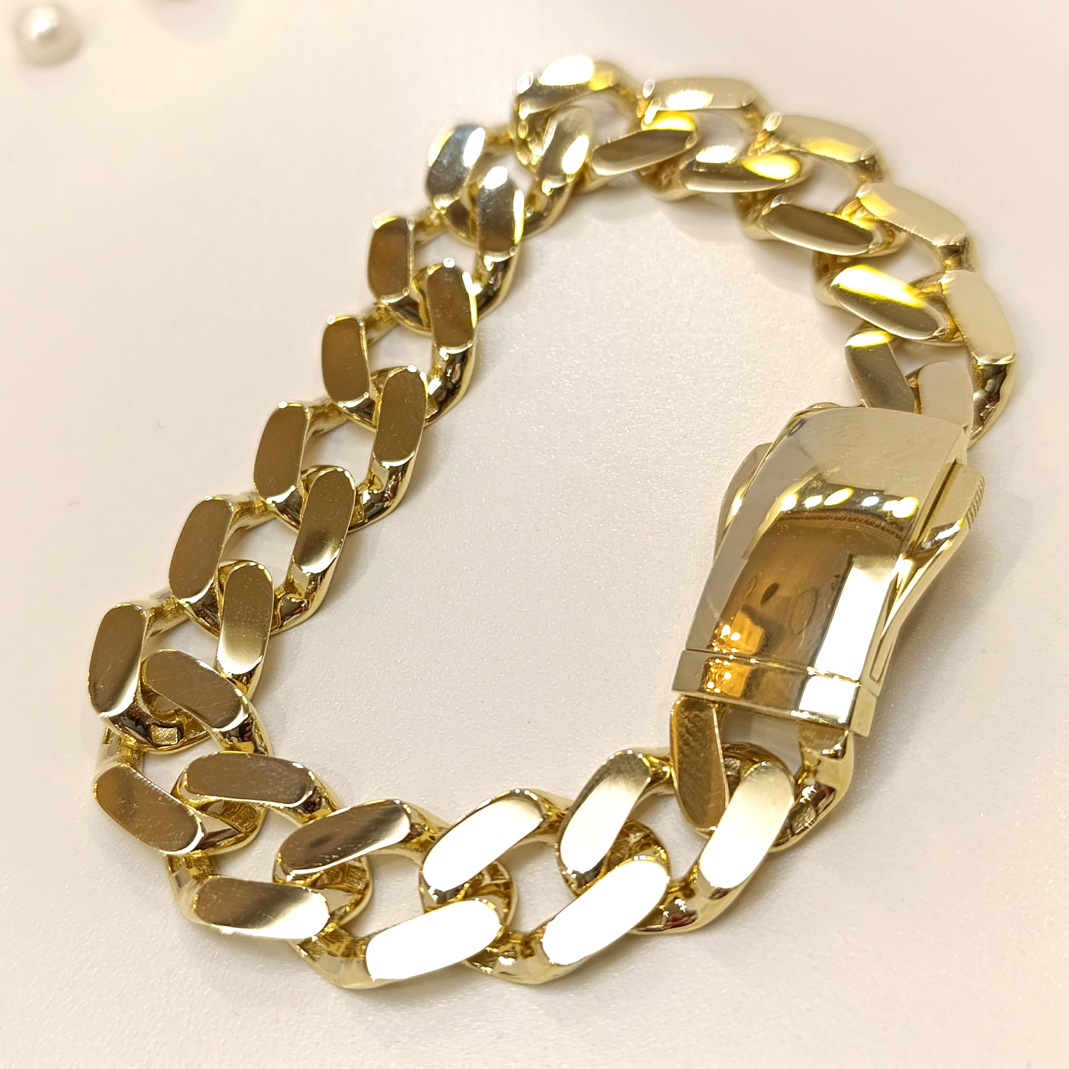 12.5mm Gurmet Bileklik Künye 14 Ayar Altın HD VİDEOLU